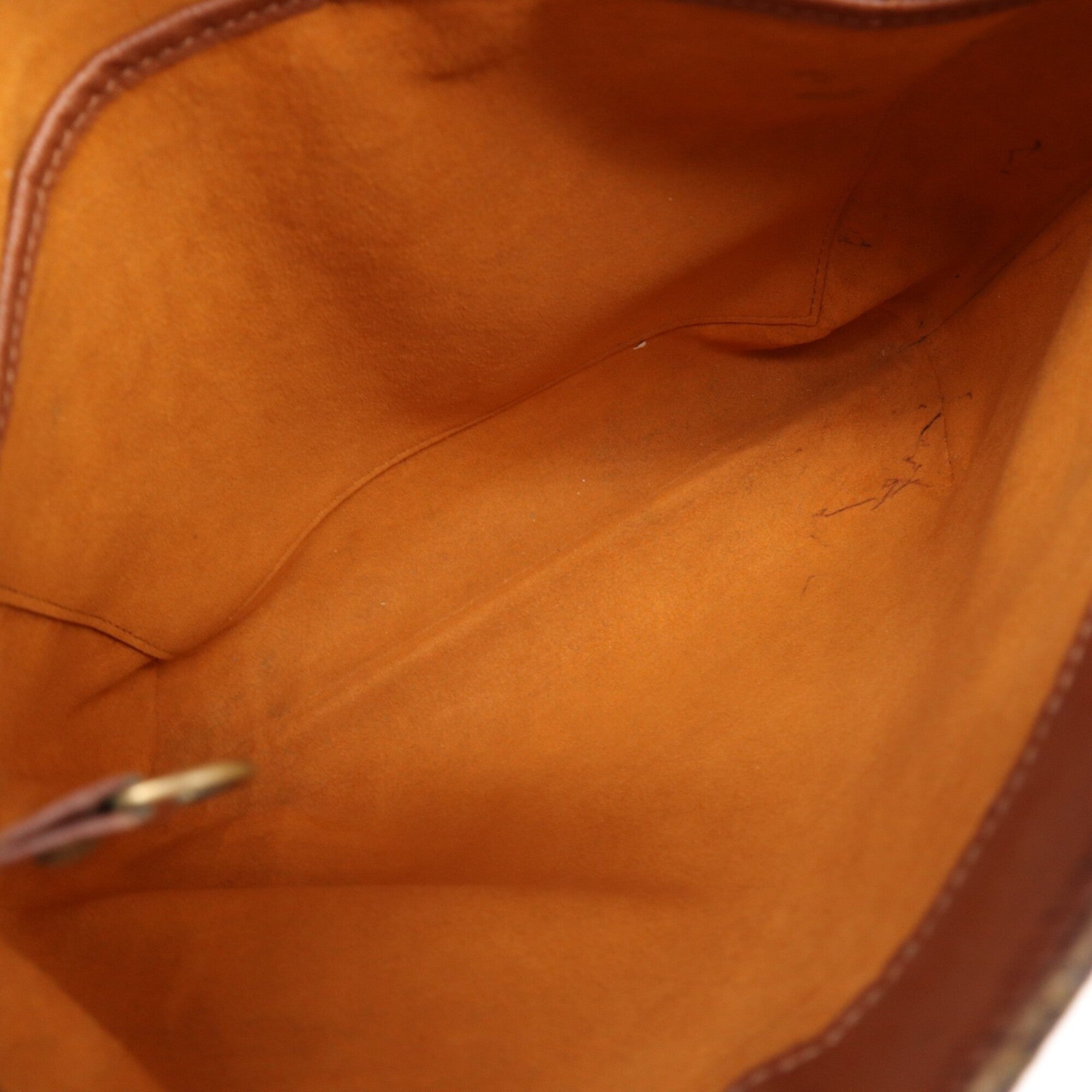 Louis Vuitton Beige Brown Monogram Coated Canvas Leather Shoulder Bag (Pre-Owned)