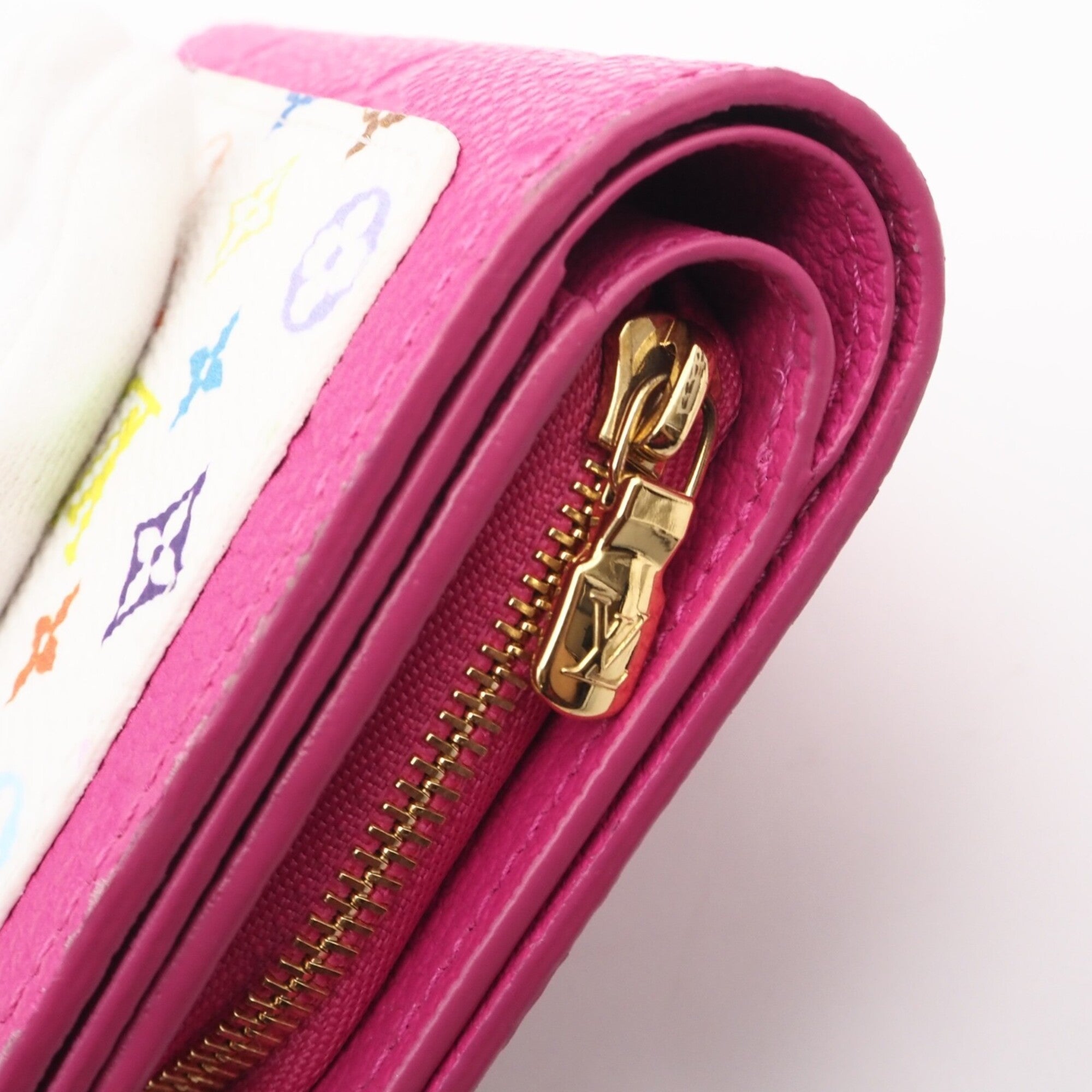 Louis Vuitton Multi-Color Pink Leather Wallet (Bi-Fold) (Pre-Owned)