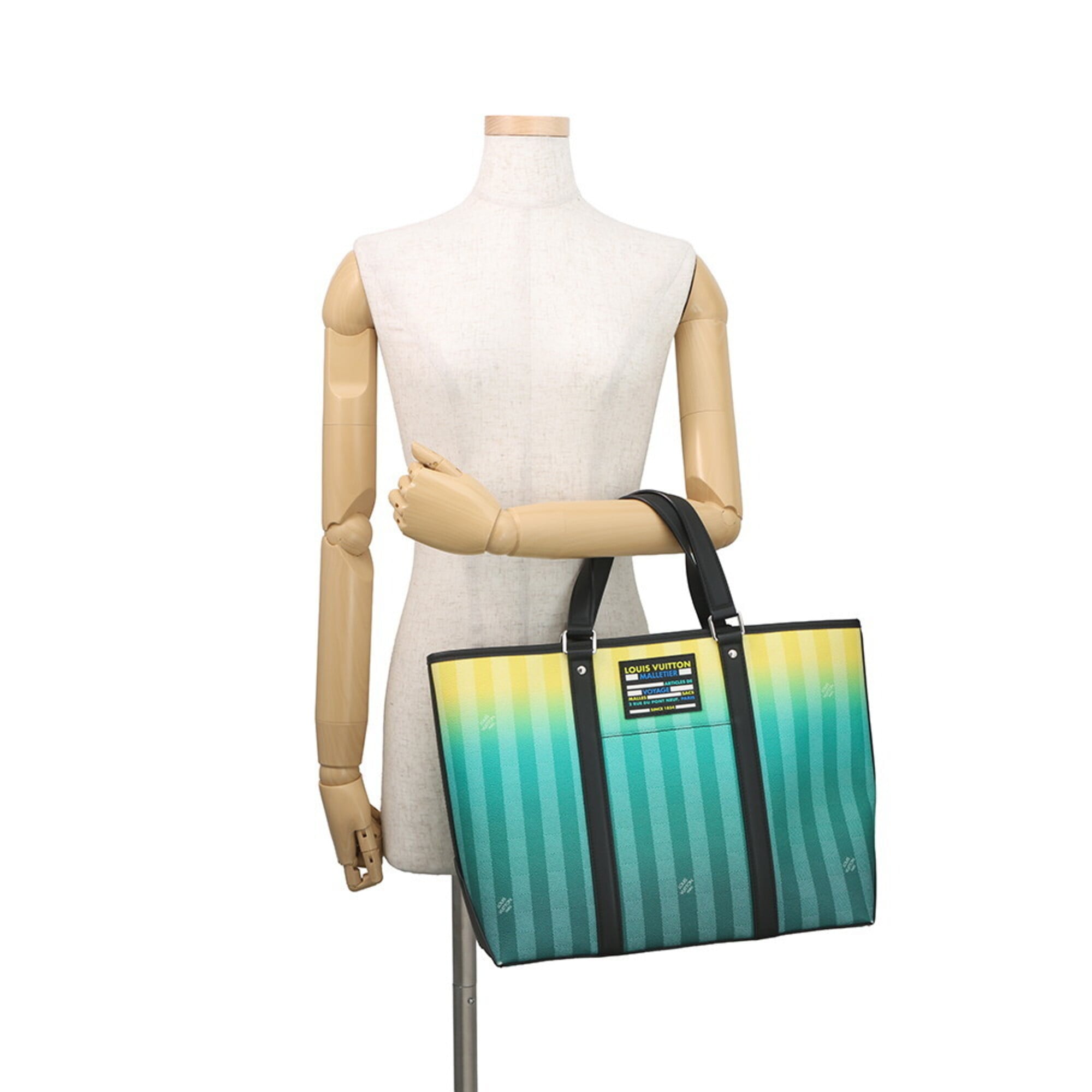 Louis Vuitton Damier Canvas Green Yellow Damier Canvas Handbag Pouch Shoulder Bag Tote Bag (Pre-Owned)