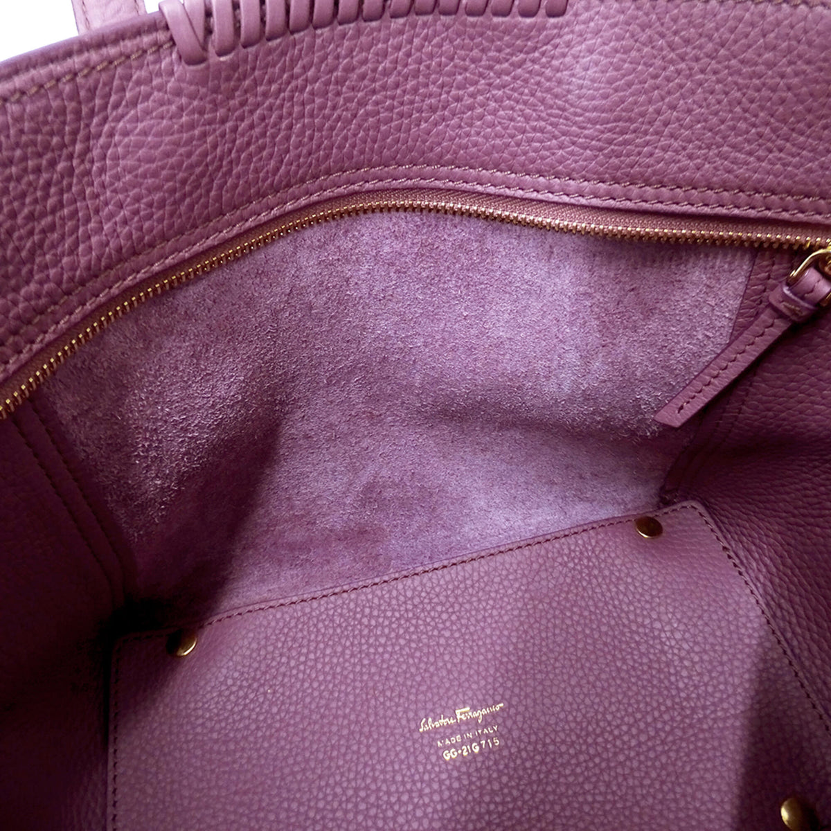 Salvatore Ferragamo Gancini Pink Purple Leather Handbag Shoulder Bag (Pre-Owned)