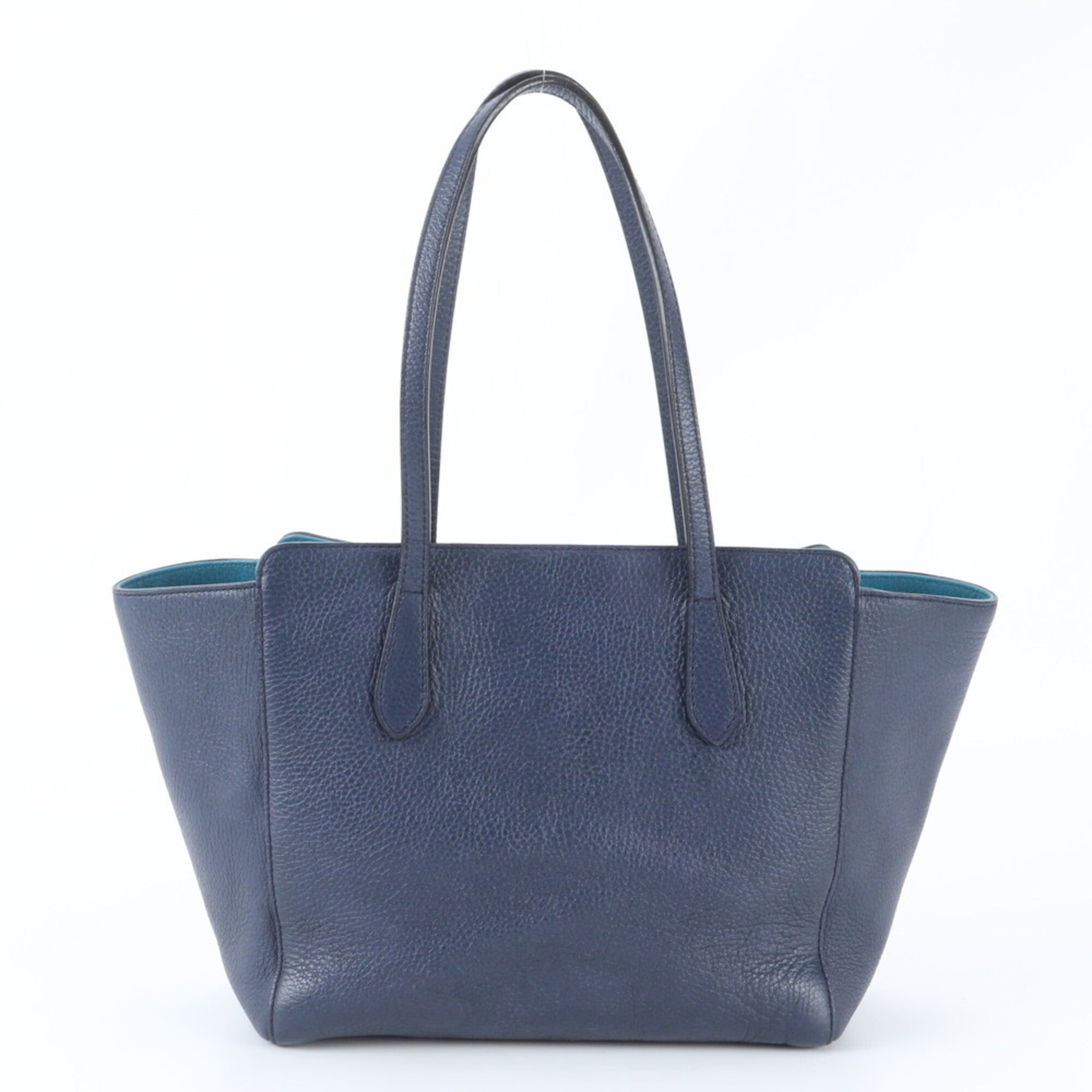 Gucci Gucci Swing Navy Leather Handbag Tote Bag (Pre-Owned)
