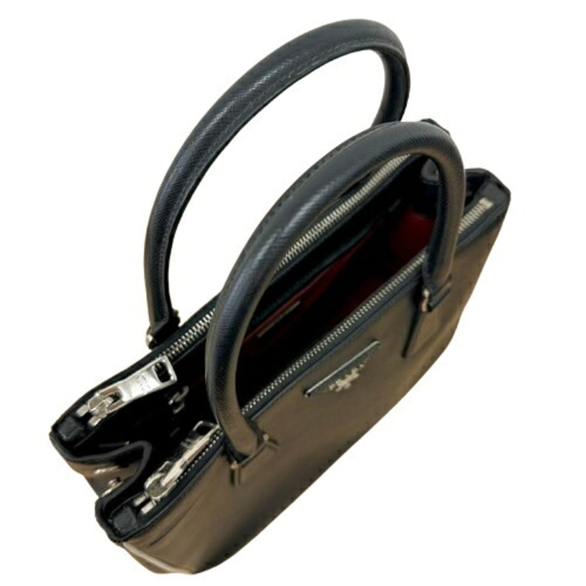 Prada Black Leather Handbag Shoulder Bag (Pre-Owned)