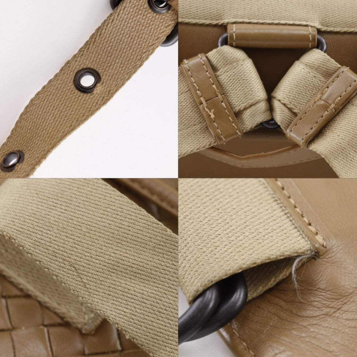 Bottega Veneta Intrecciato Beige Leather Backpack (Pre-Owned)