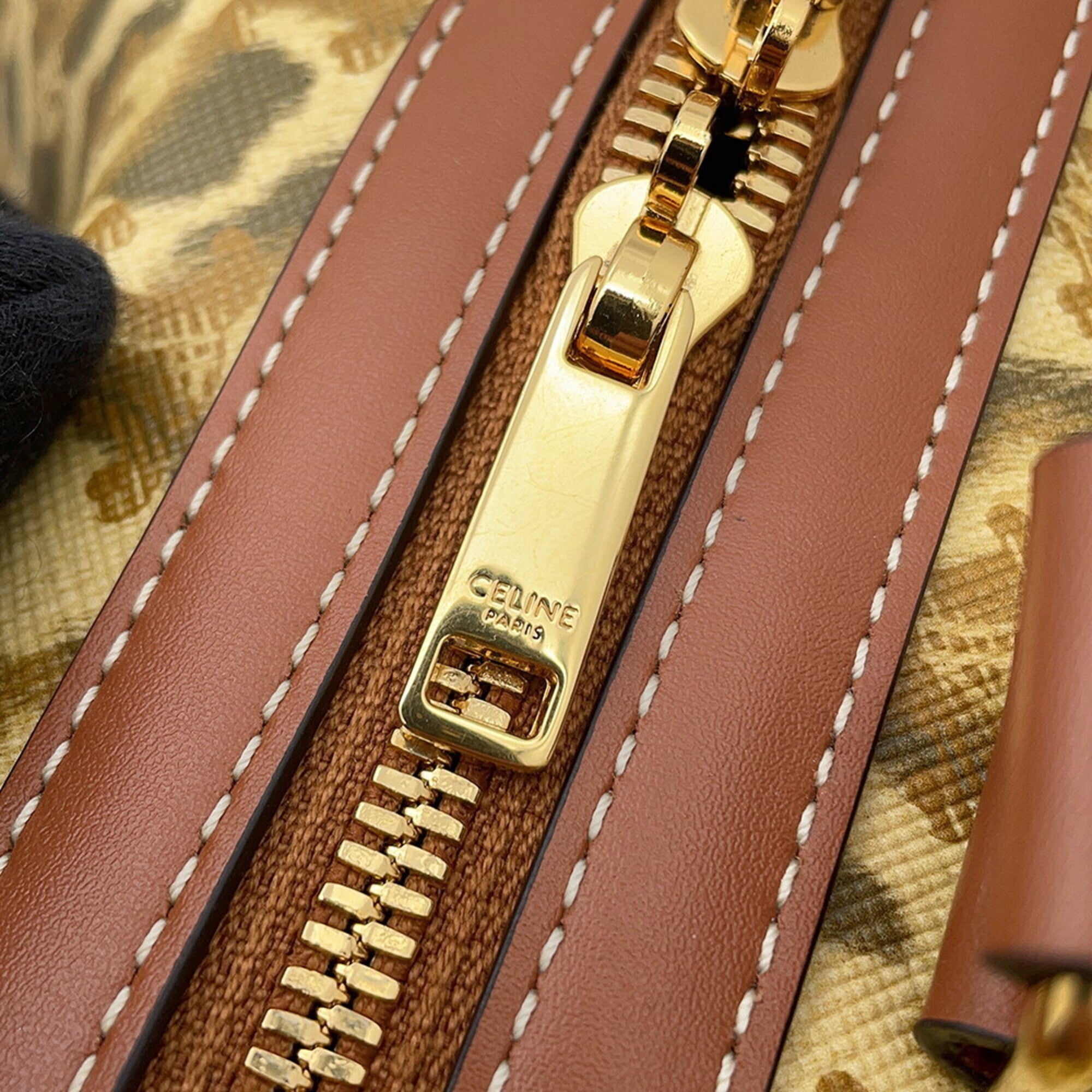Celine Brown Pvc Leather Boston Bag (Pre-Owned)