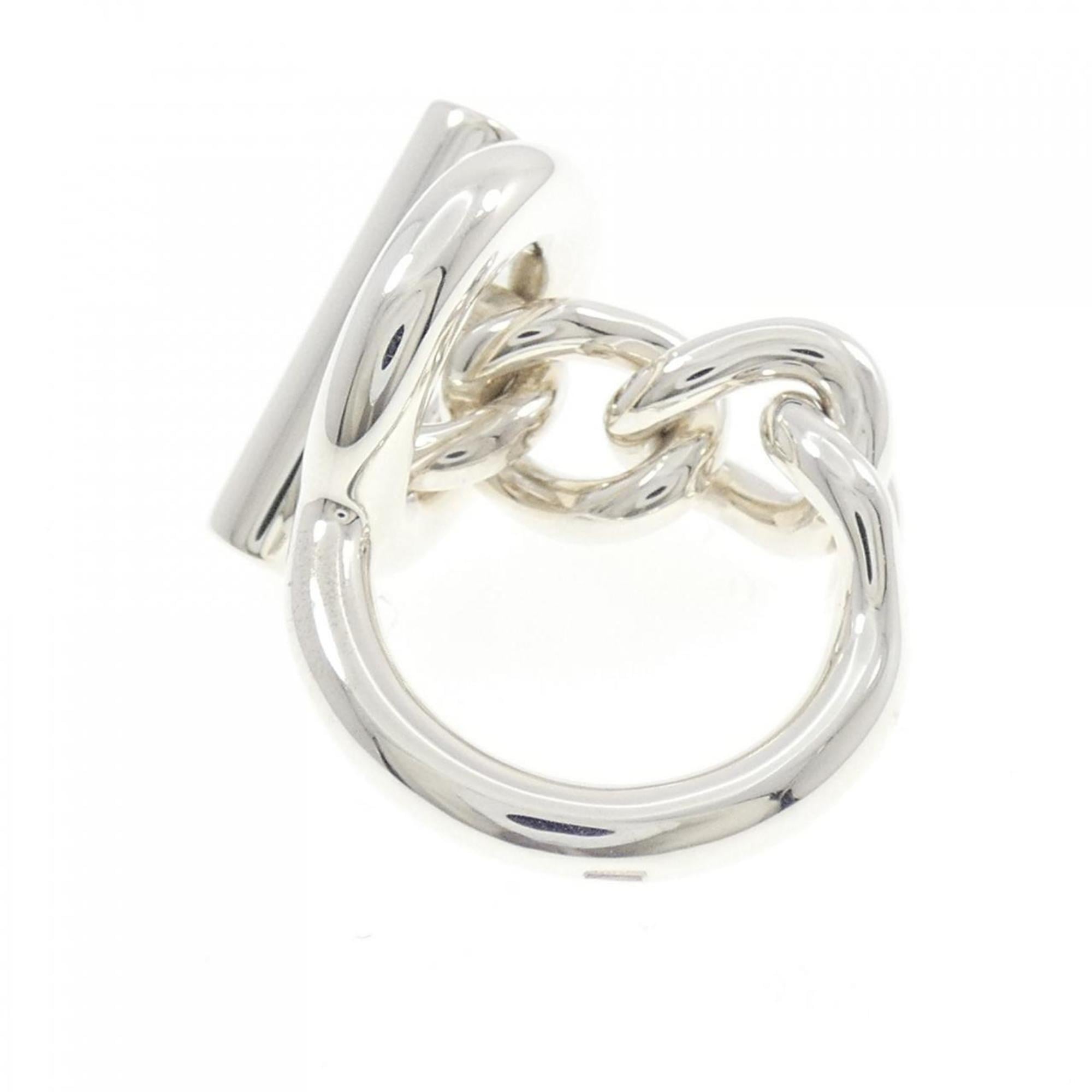 Hermes Silver Silver 925 Band Ring (Pre-Owned)