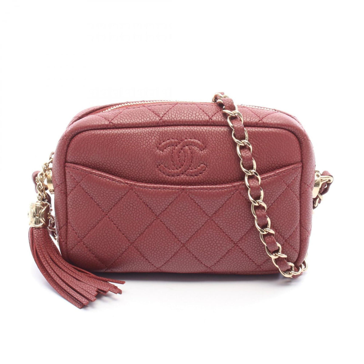 Chanel Bordeaux Grained Calfskin Handbag Shoulder Bag (Pre-Owned)