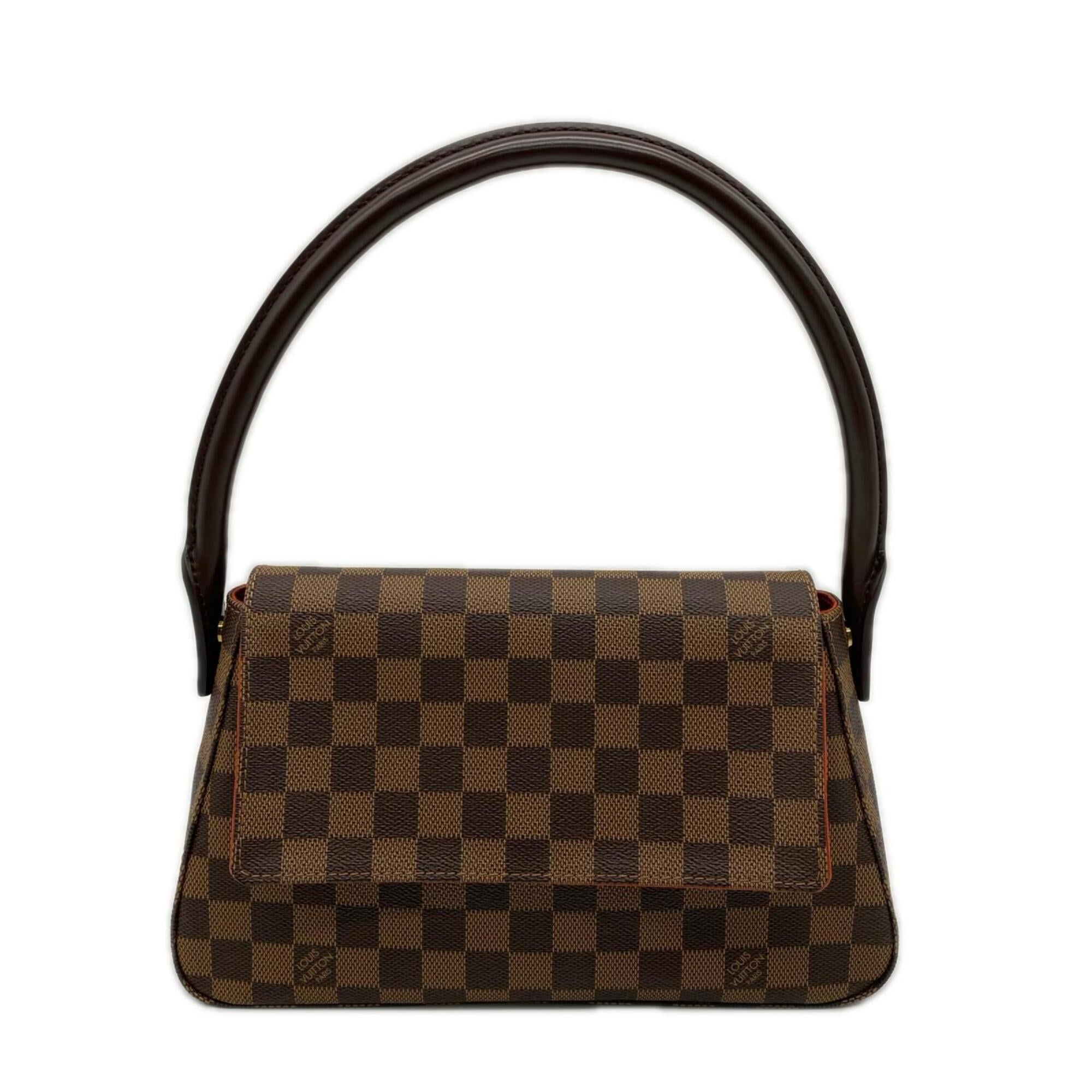 Louis Vuitton Beige Brown Red Color Coated Canvas Leather Handbag (Pre-Owned)