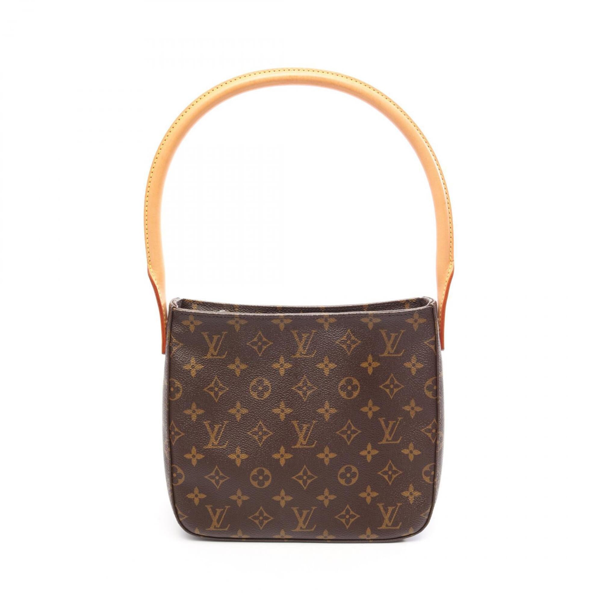Louis Vuitton Brown Coated Canvas Leather Handbag Shoulder Bag (Pre-Owned)
