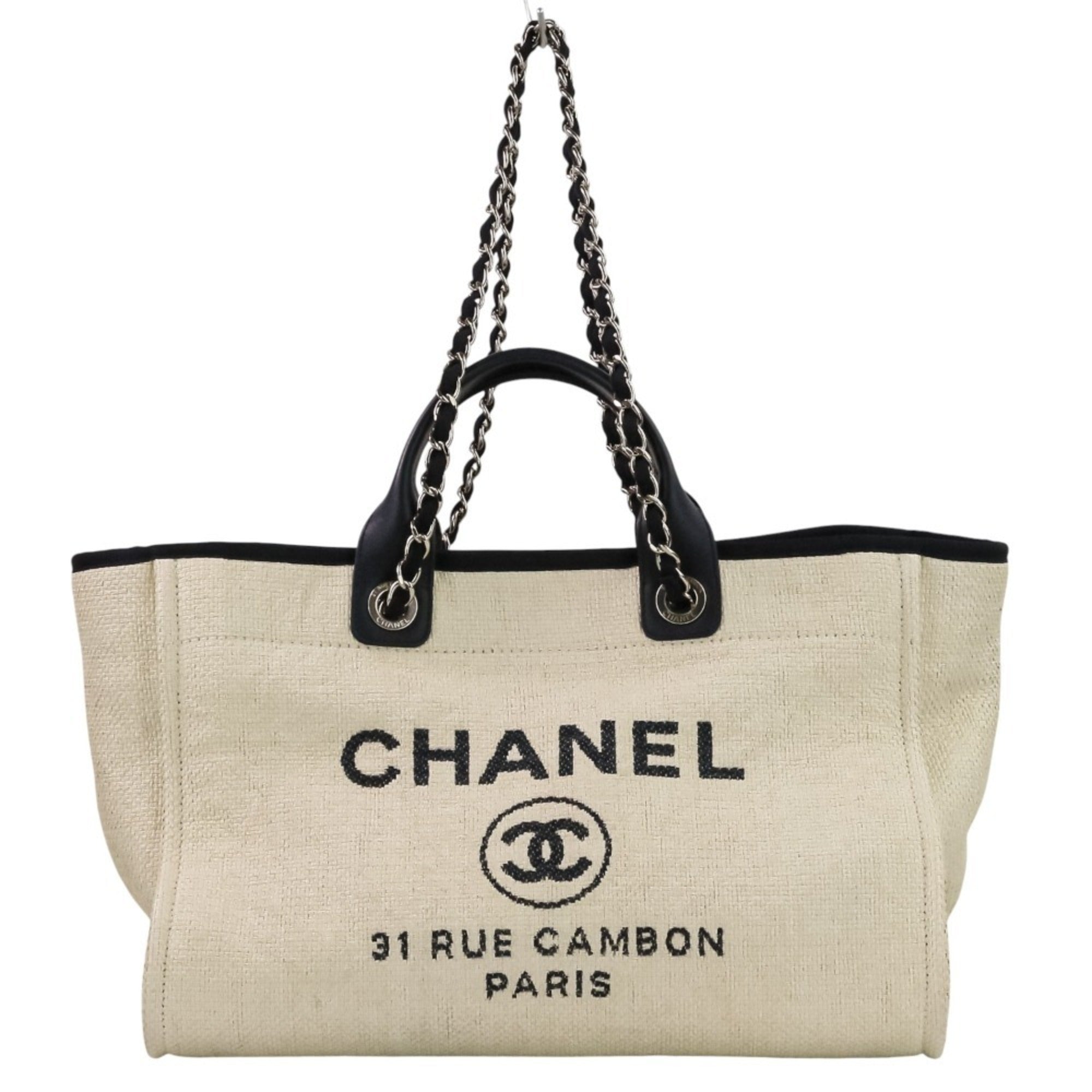 Chanel Navy White Tote Bag (Pre-Owned)