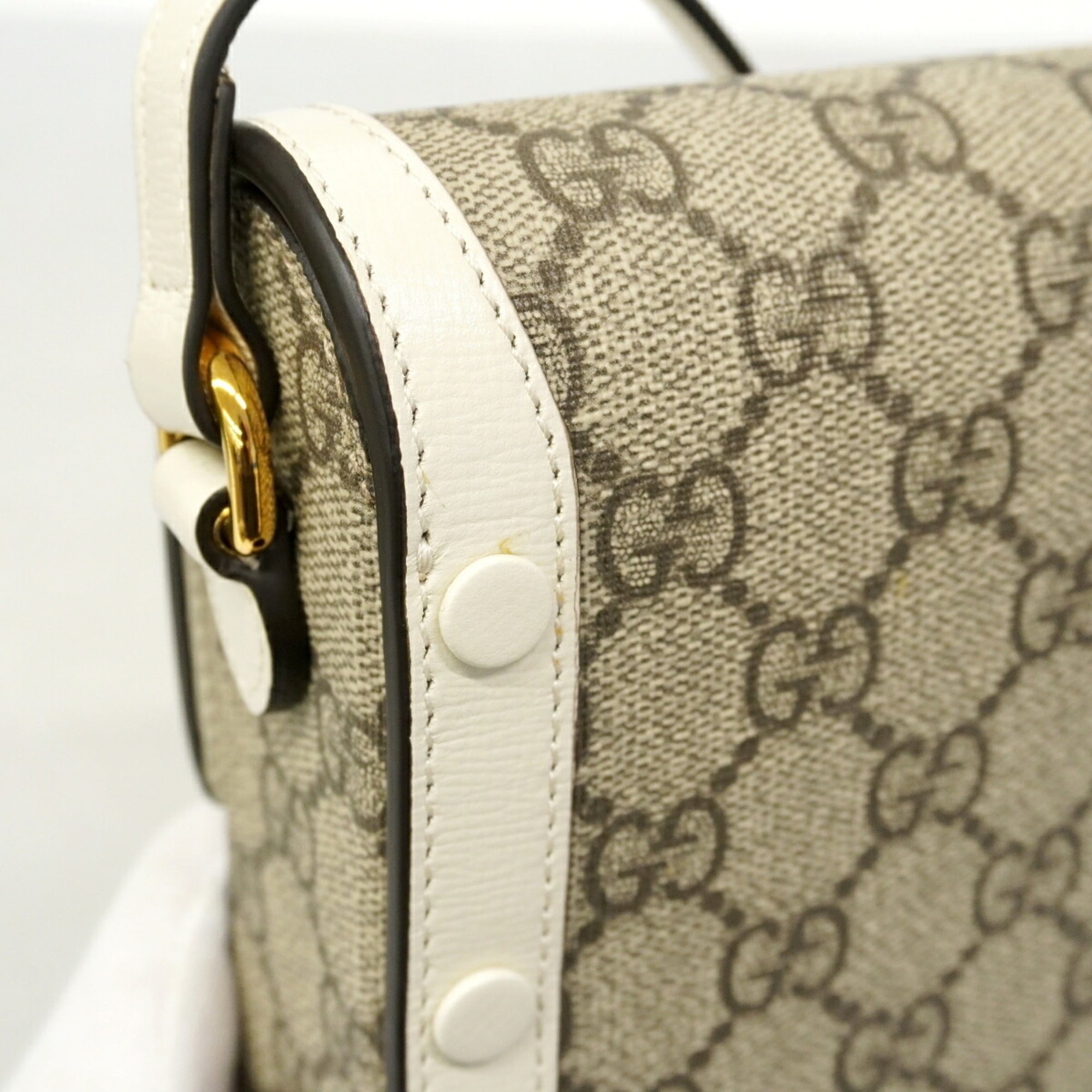 Gucci Brown White Pvc Shoulder Bag (Pre-Owned)