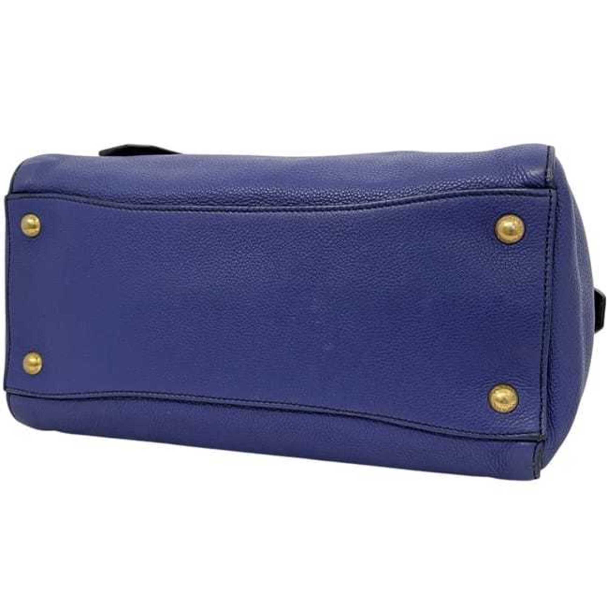 Prada Blue Leather Tote Bag (Pre-Owned)