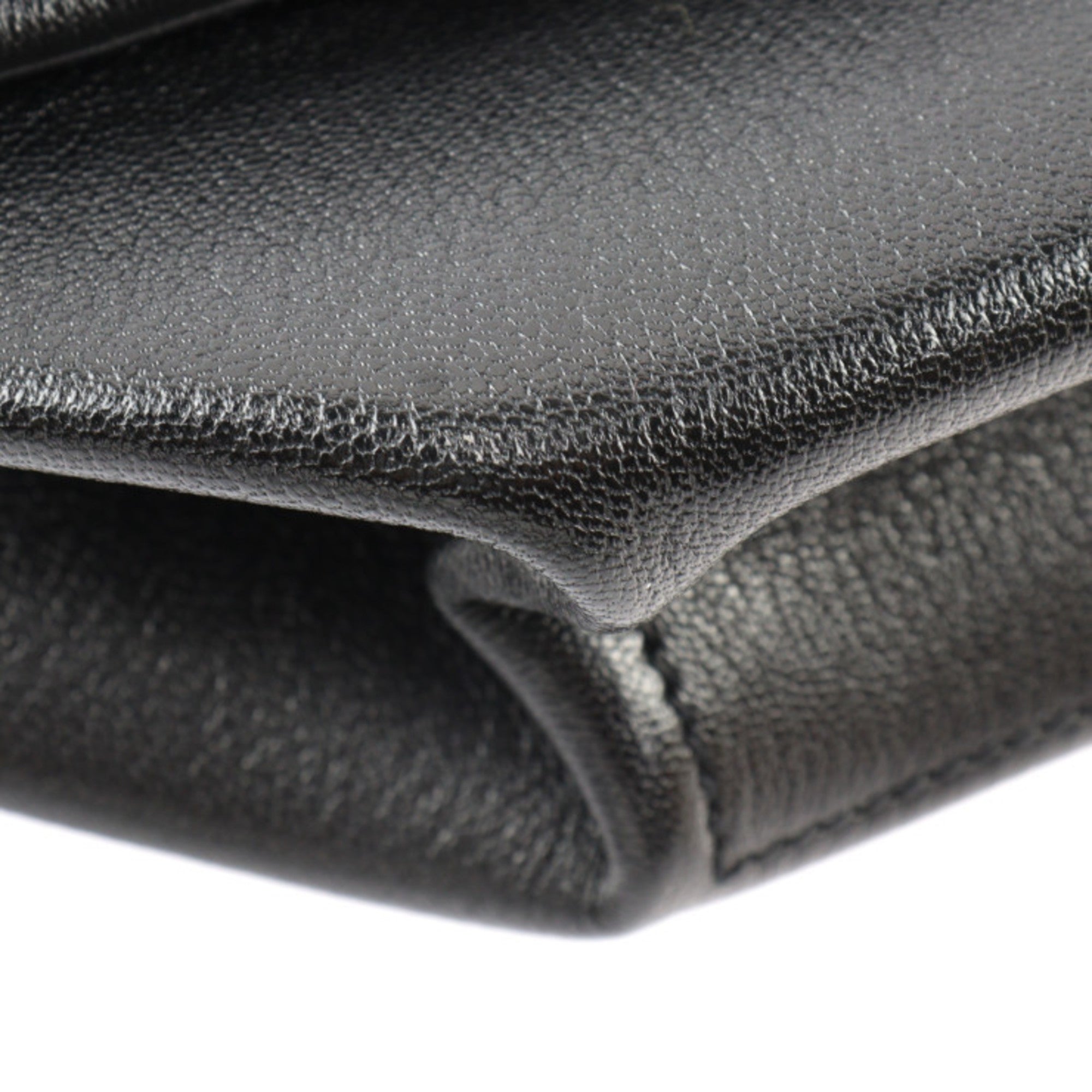 Hermes Black Chevre Leather Clutch Bag Handbag (Pre-Owned)