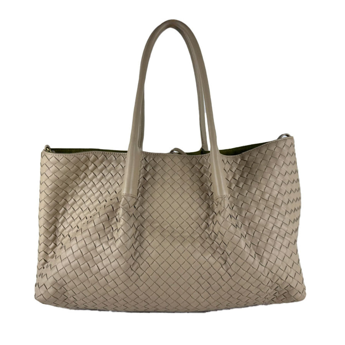 Bottega Veneta Beige Intrecciato Handbag Tote Bag (Pre-Owned)