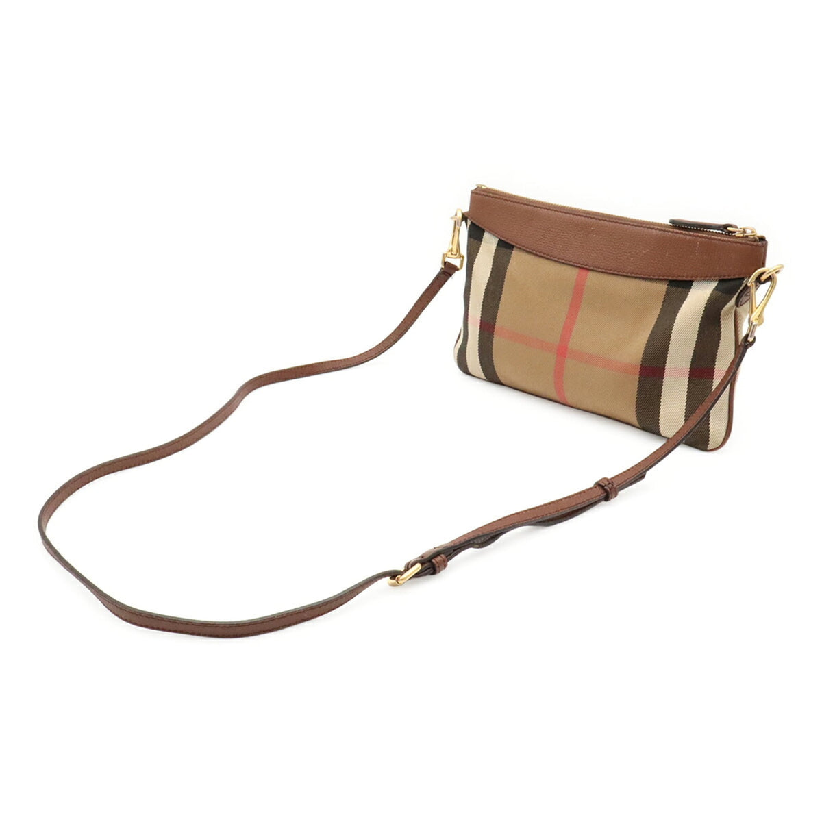 Burberry Beige Black Brown Leather Clutch Bag Pochette Shoulder Bag (Pre-Owned)
