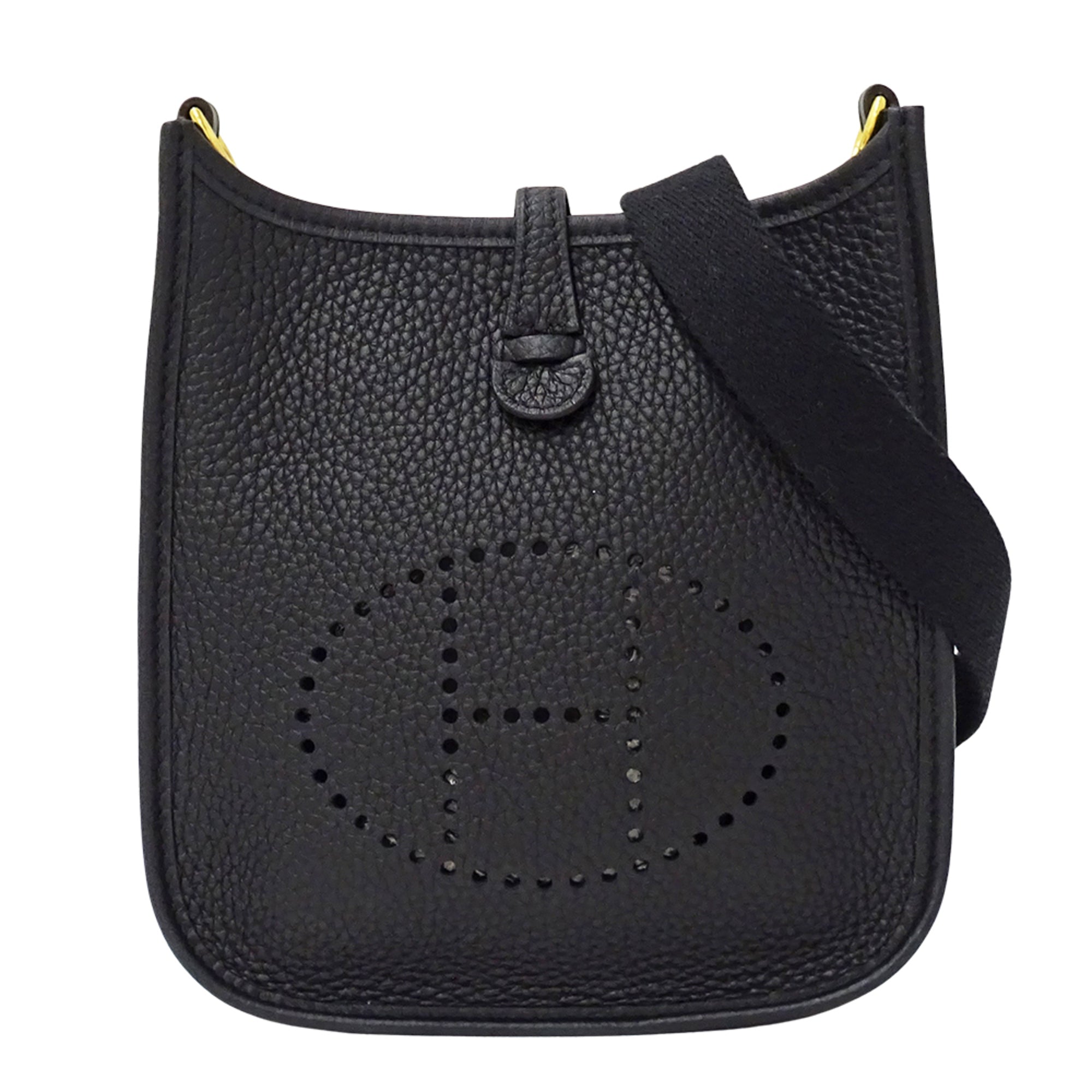 Hermes Black Taurillon Clemence Leather Handbag Shoulder Bag (Pre-Owned)