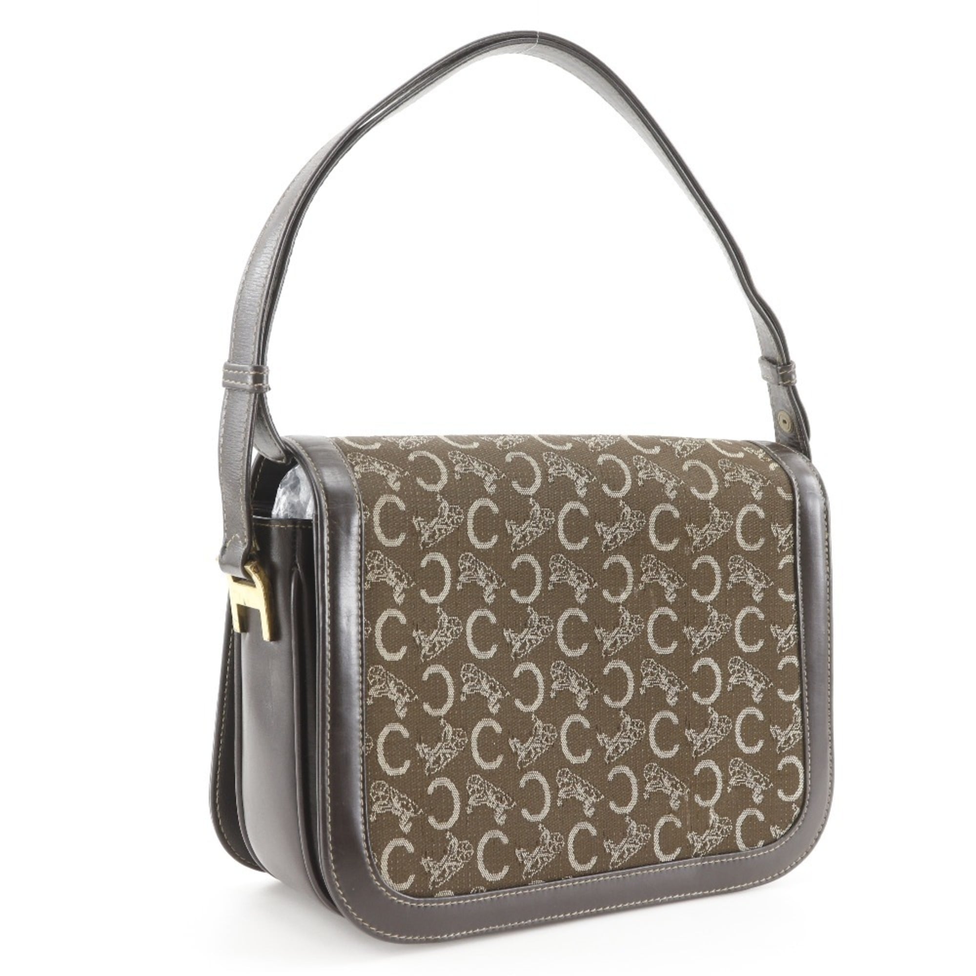 Celine Brown Canvas Leather Handbag (Pre-Owned)