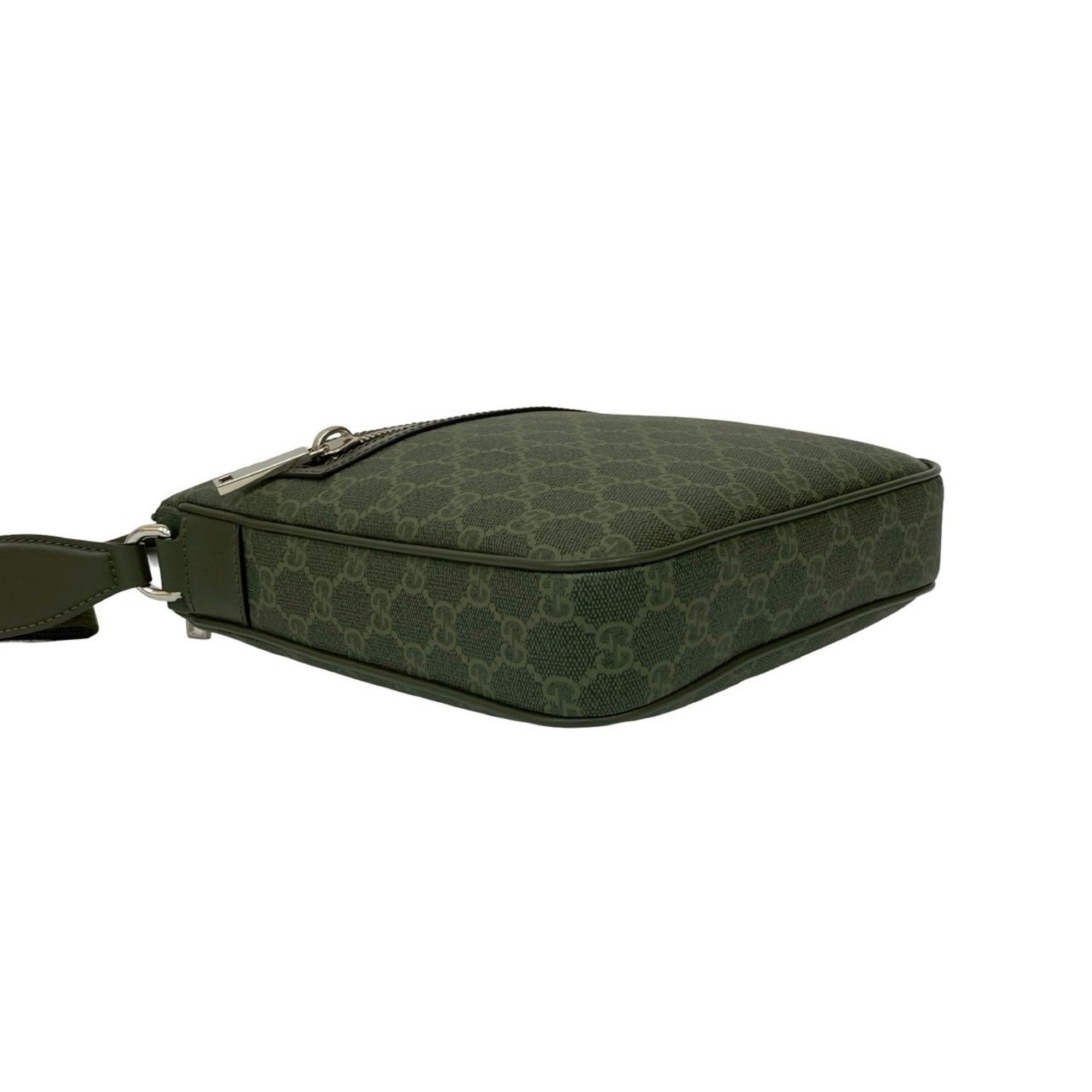 Gucci Green Pvc Leather Messenger Bag Shoulder Bag (Pre-Owned)