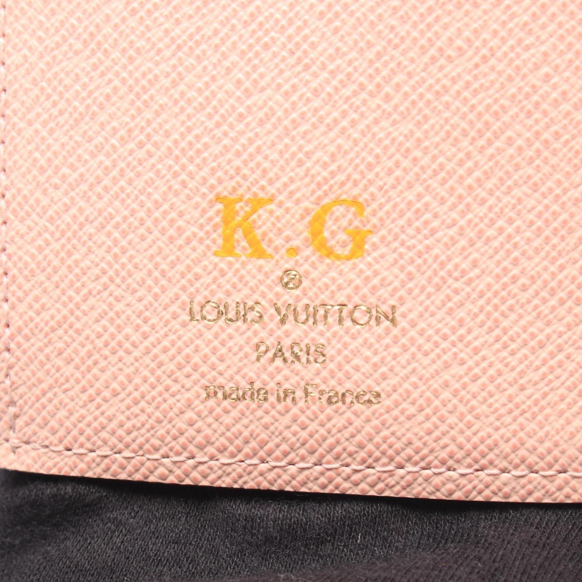 Louis Vuitton Brown Pink Monogram Wallet (Tri-Fold) (Pre-Owned)