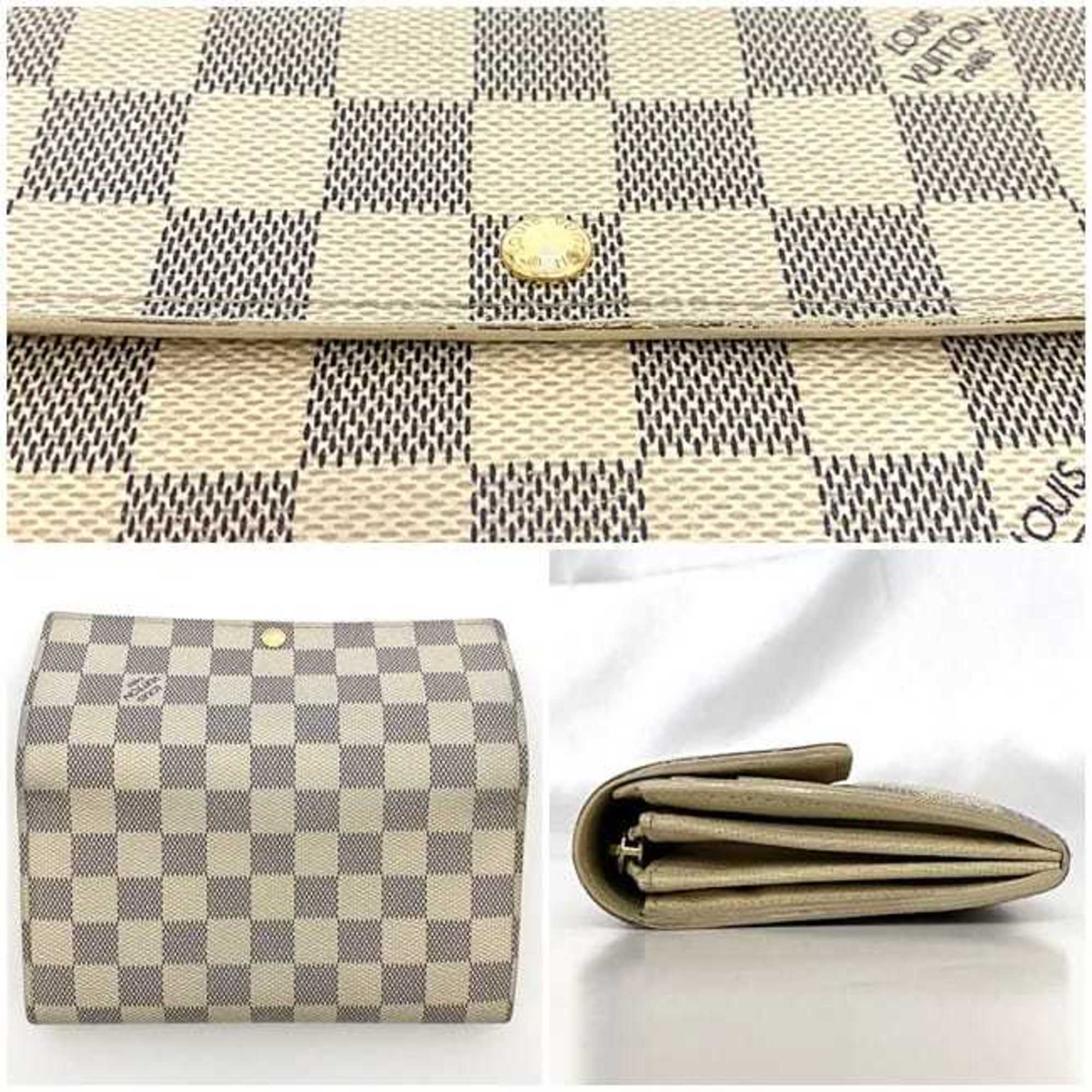 Louis Vuitton Damier Azur Gray White Damier Canvas Long Wallet (Bi-Fold) (Pre-Owned)