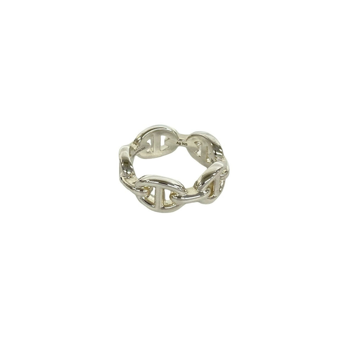 Hermes Silver Silver 925 Band Ring (Pre-Owned)