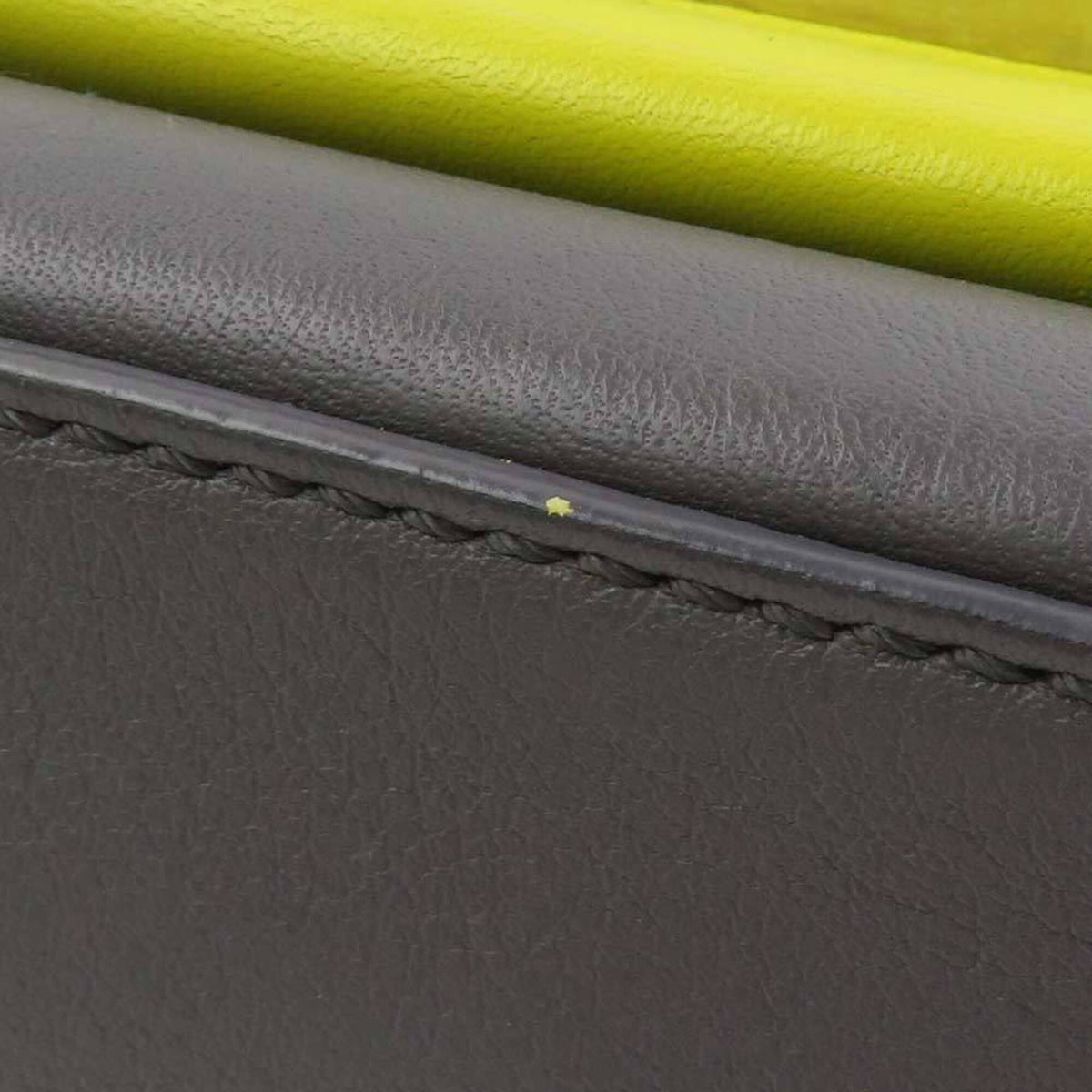 Fendi Gray Yellow Leather Shoulder Bag (Pre-Owned)