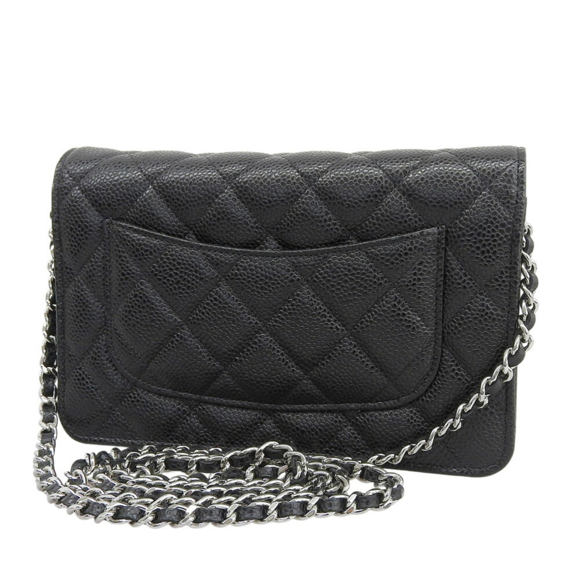 Chanel Black Grained Calfskin Shoulder Bag (Pre-Owned)