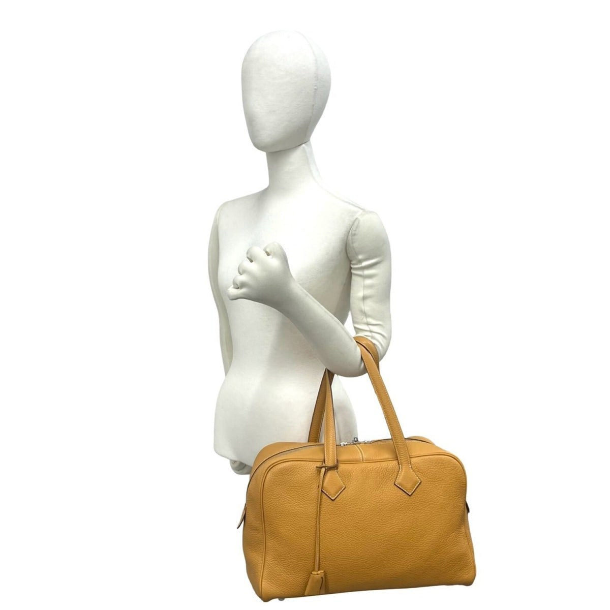 Hermes Brown Taurillon Clemence Leather Boston Bag Handbag (Pre-Owned)