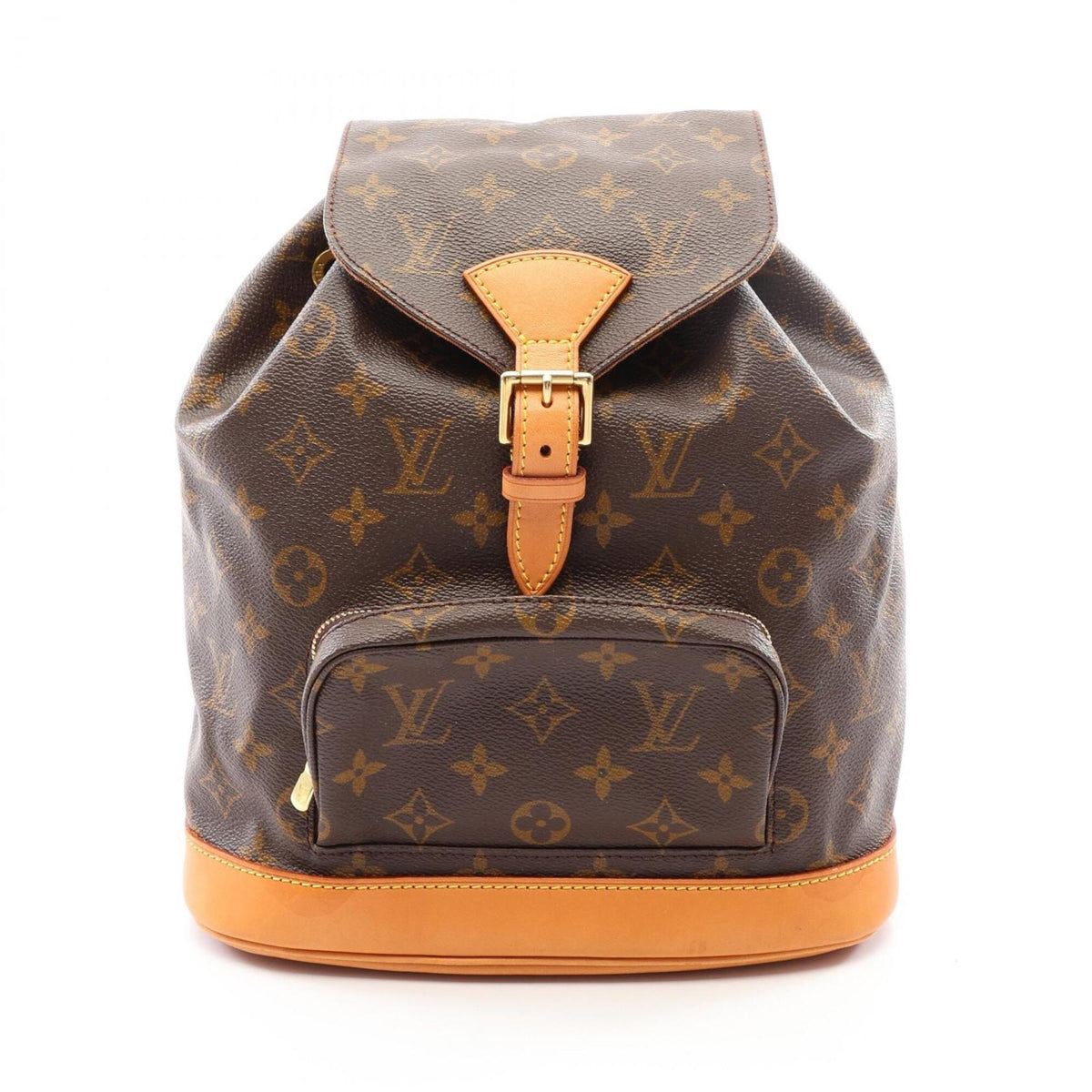 Louis Vuitton Brown Coated Canvas Leather Backpack Handbag (Pre-Owned)