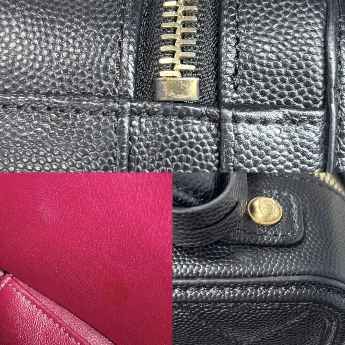 Chanel Matelasse Black Grained Calfskin Handbag Shoulder Bag Vanity Bag (Pre-Owned)
