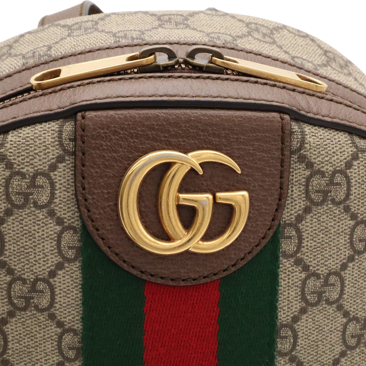 Gucci Beige Brown Green Red Color Yellow Gg Supreme Backpack (Pre-Owned)