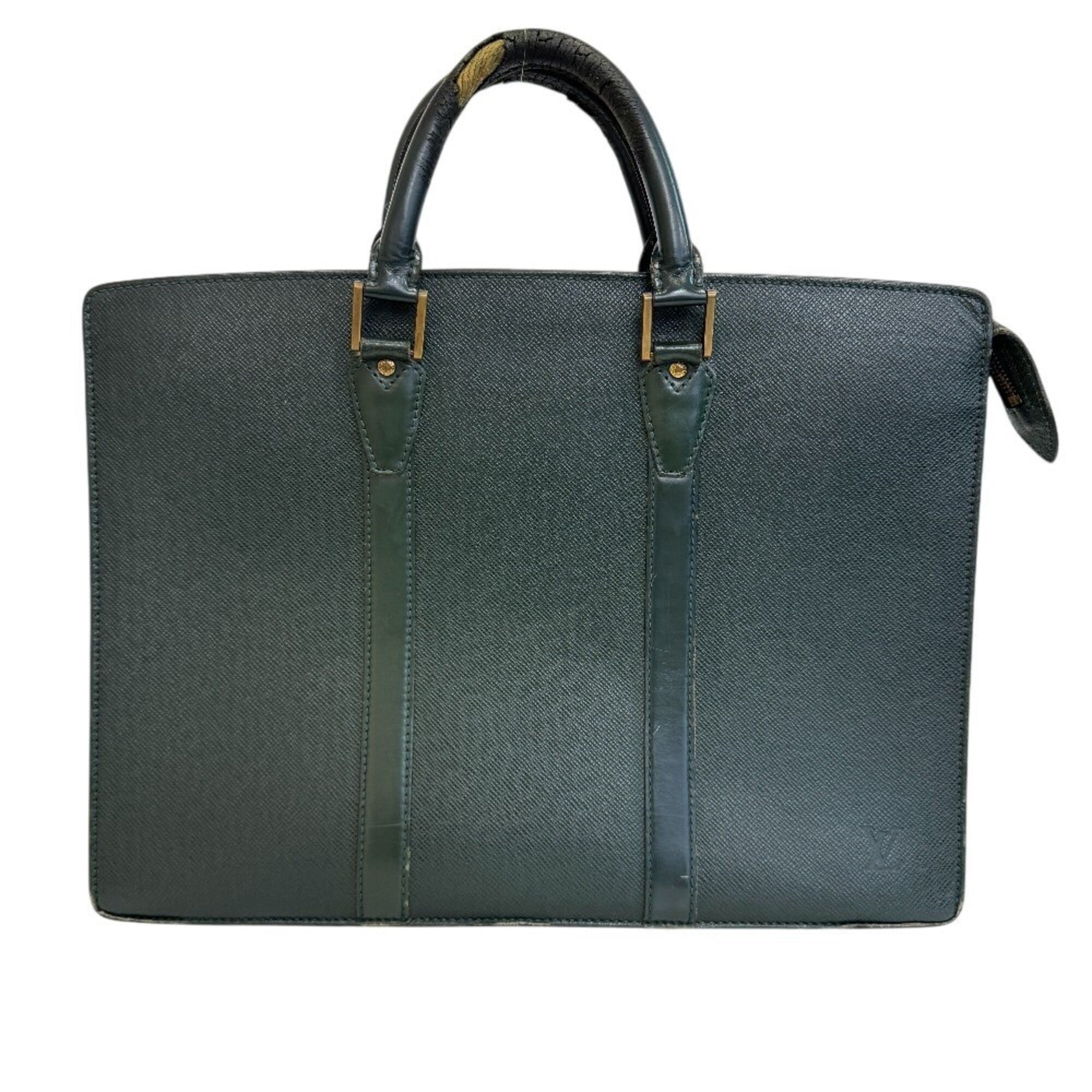Louis Vuitton Taiga Green Taiga Leather Briefcase (Pre-Owned)