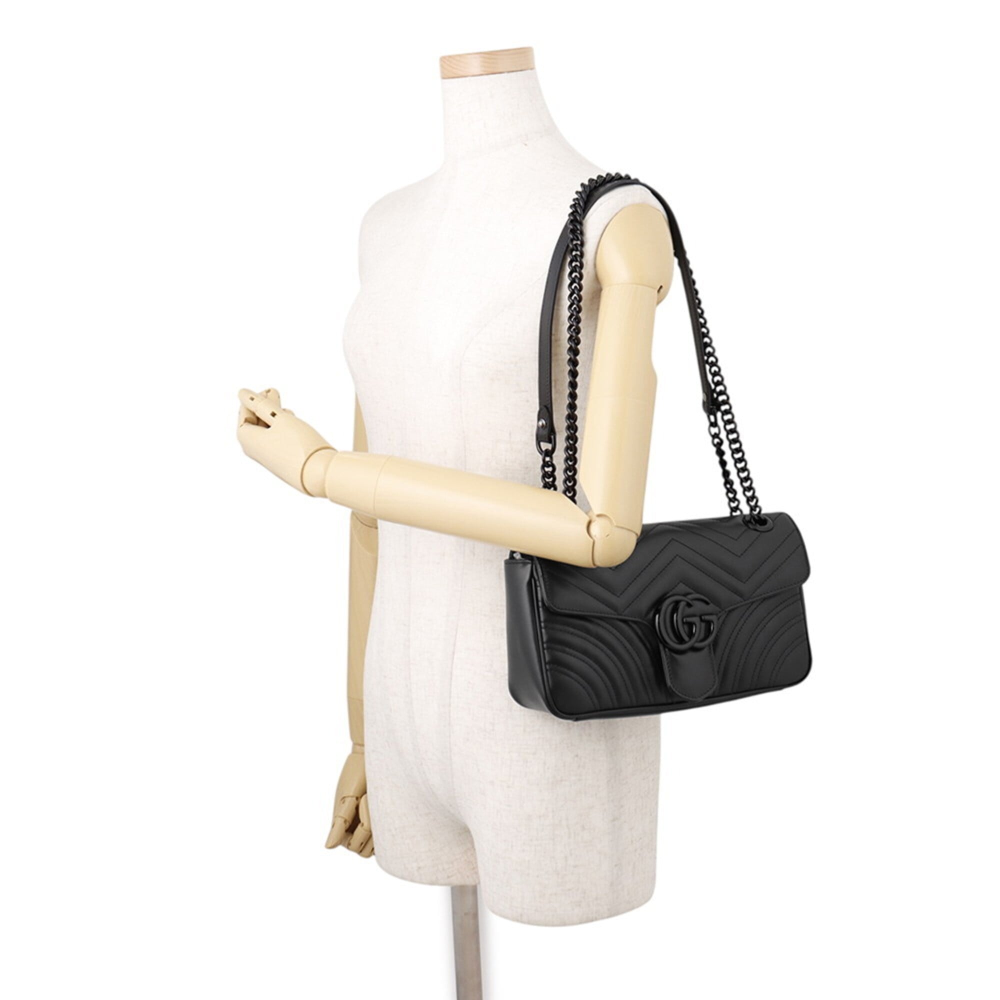Gucci Black Leather Handbag Shoulder Bag (Pre-Owned)