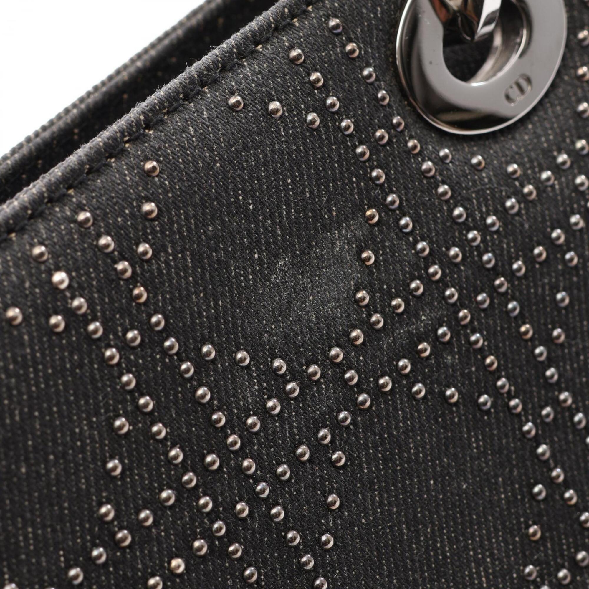Christian Dior Black Denim Leather Handbag (Pre-Owned)