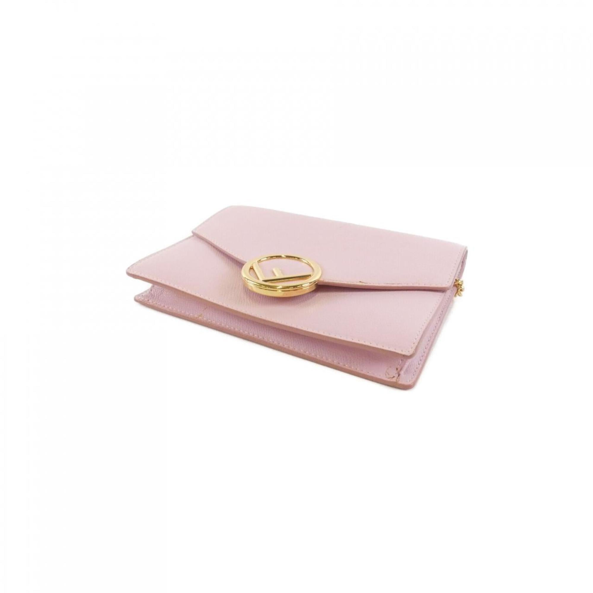Fendi Light Pink Leather Chain/Shoulder Wallet (Pre-Owned)