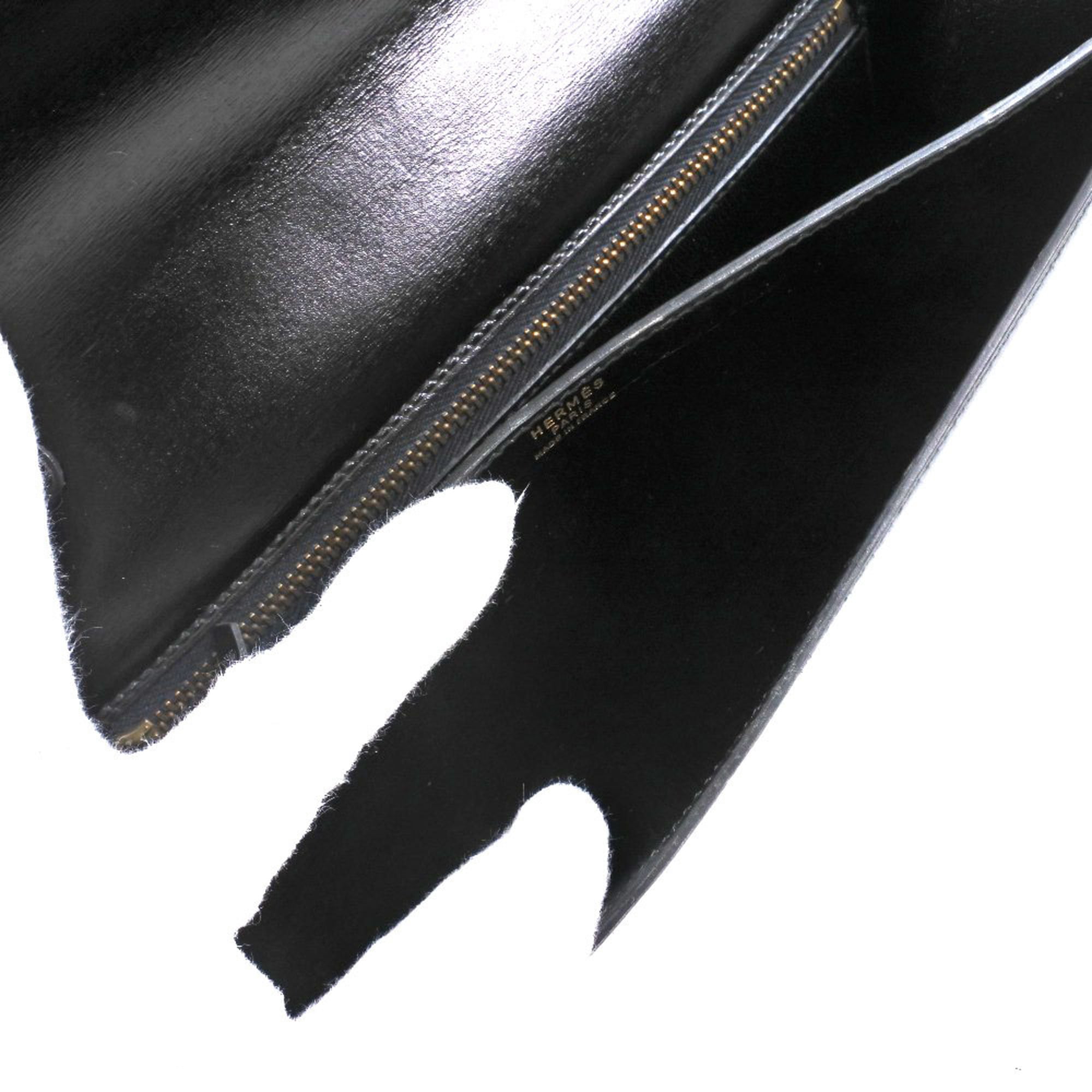 Hermes Black Leather Shoulder Bag (Pre-Owned)