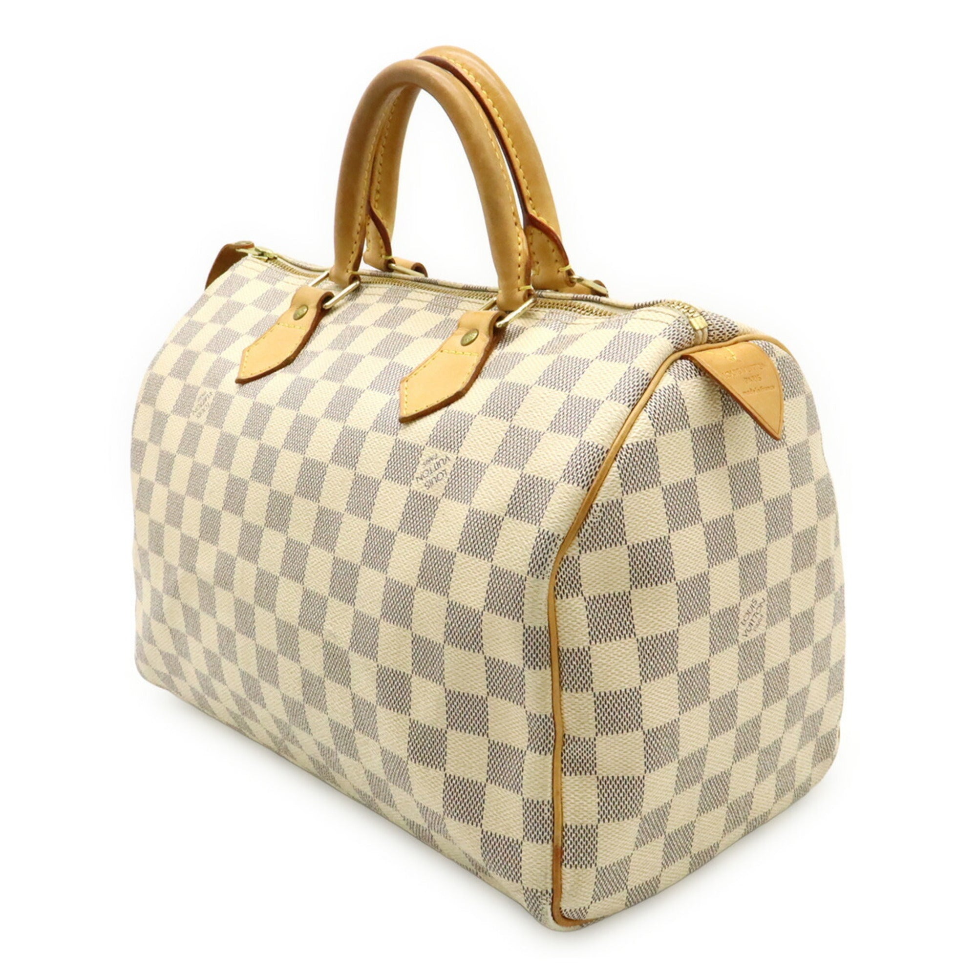 Louis Vuitton Ivory Damier Azur Canvas Pvc Coated Canvas Boston Bag Handbag (Pre-Owned)