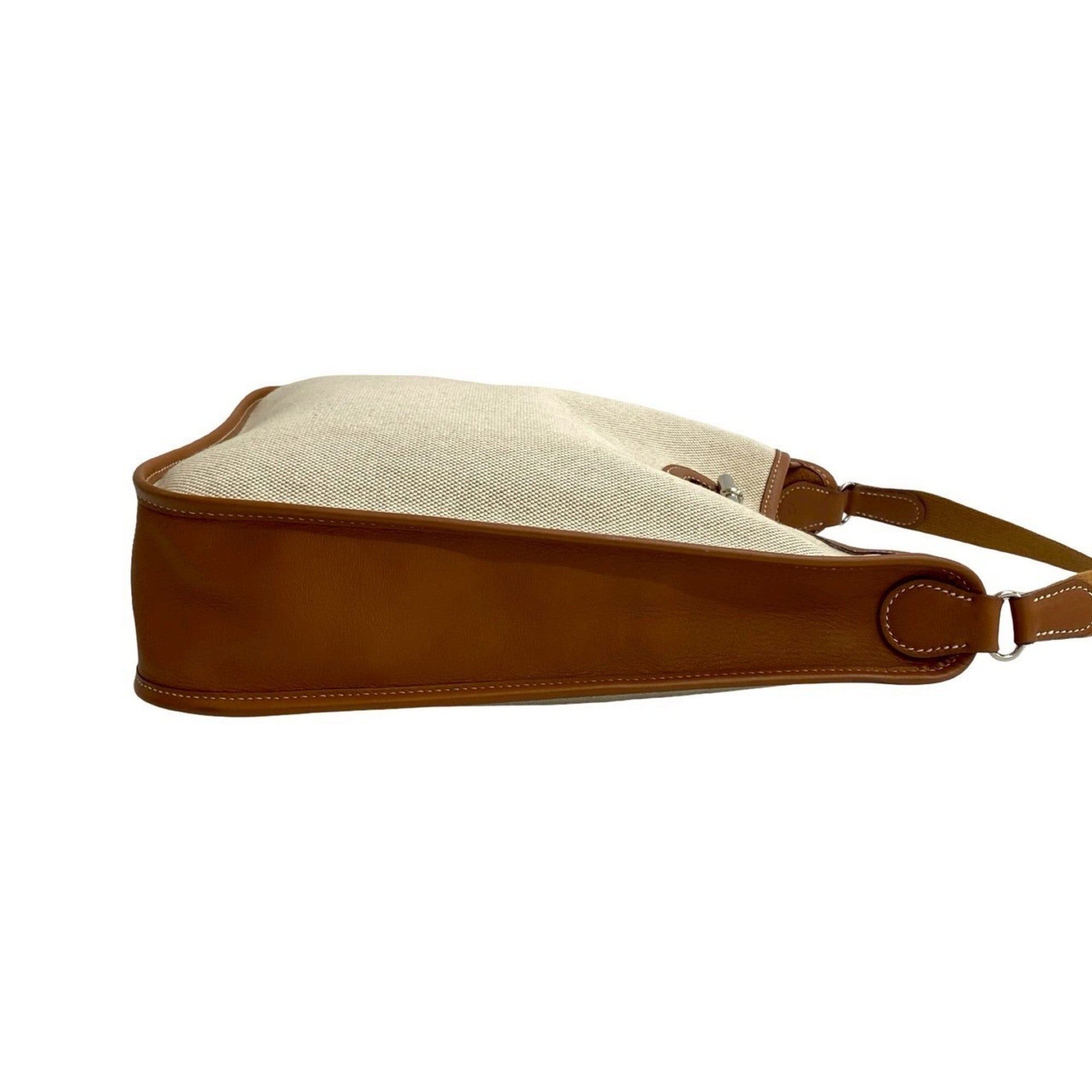 Hermes Brown White Toile H Buffalo Leather Shoulder Bag (Pre-Owned)