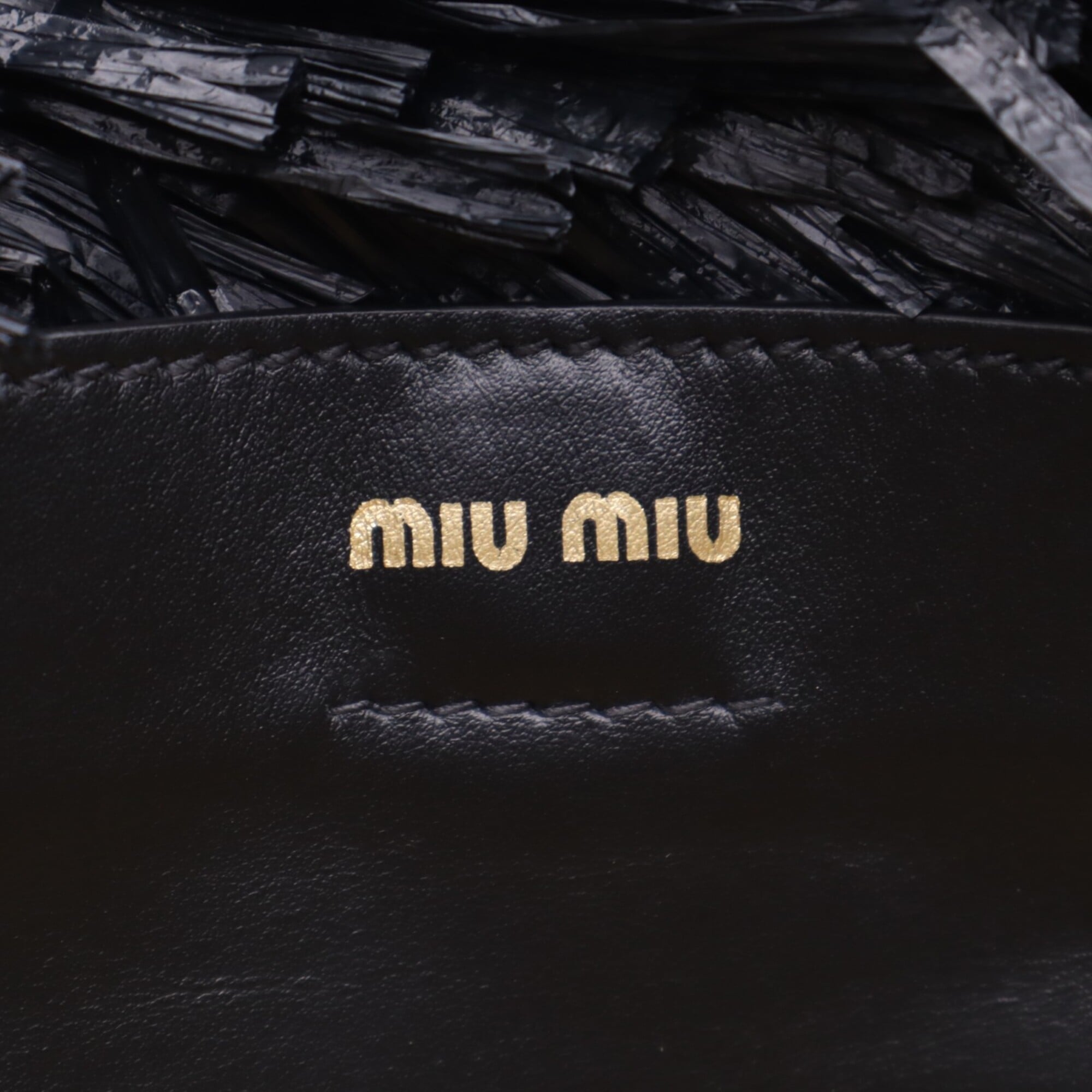 Miu Miu Black Straw Leather Handbag (Pre-Owned)