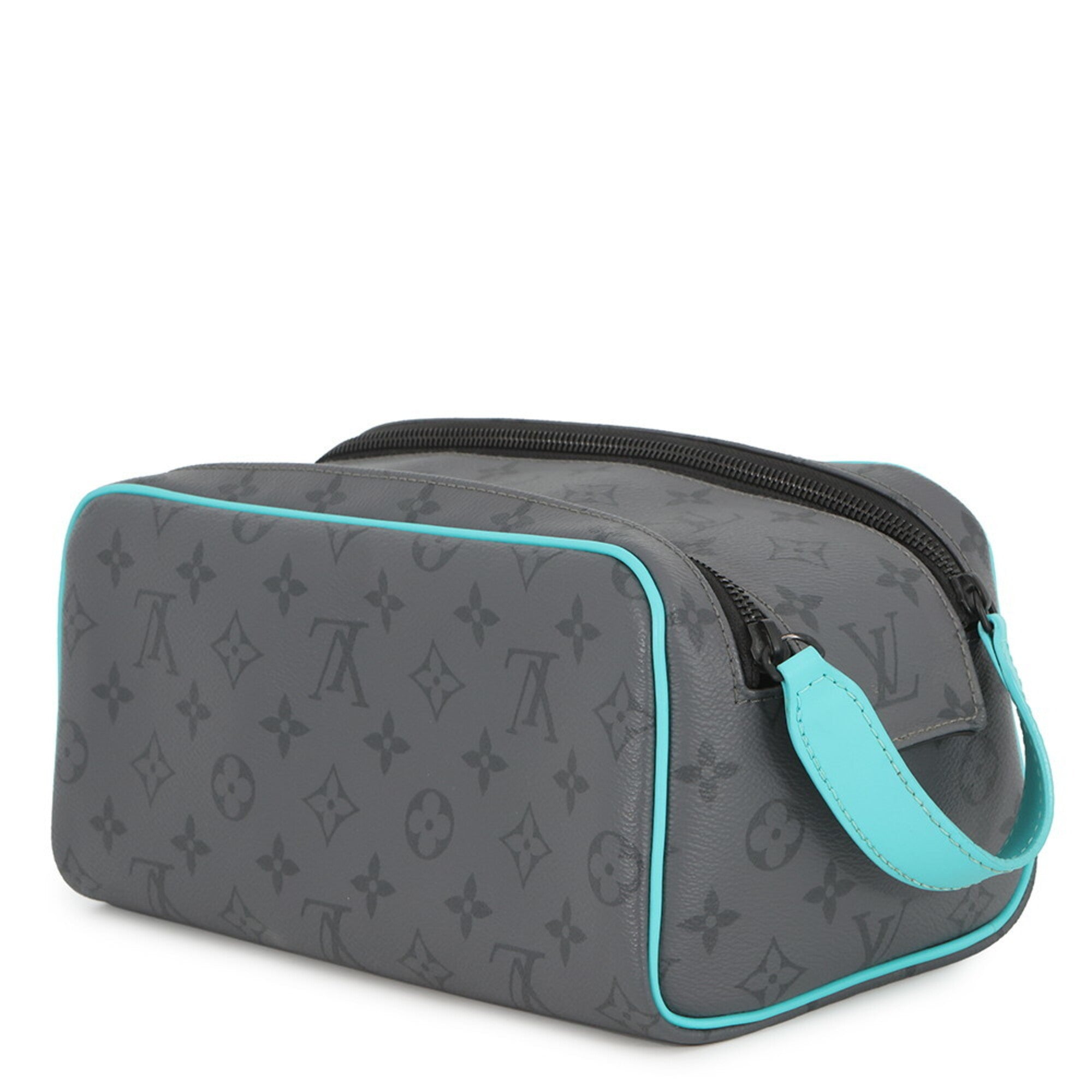 Louis Vuitton Black Noir Turquoise Monogram Eclipse Clutch Bag (Pre-Owned)