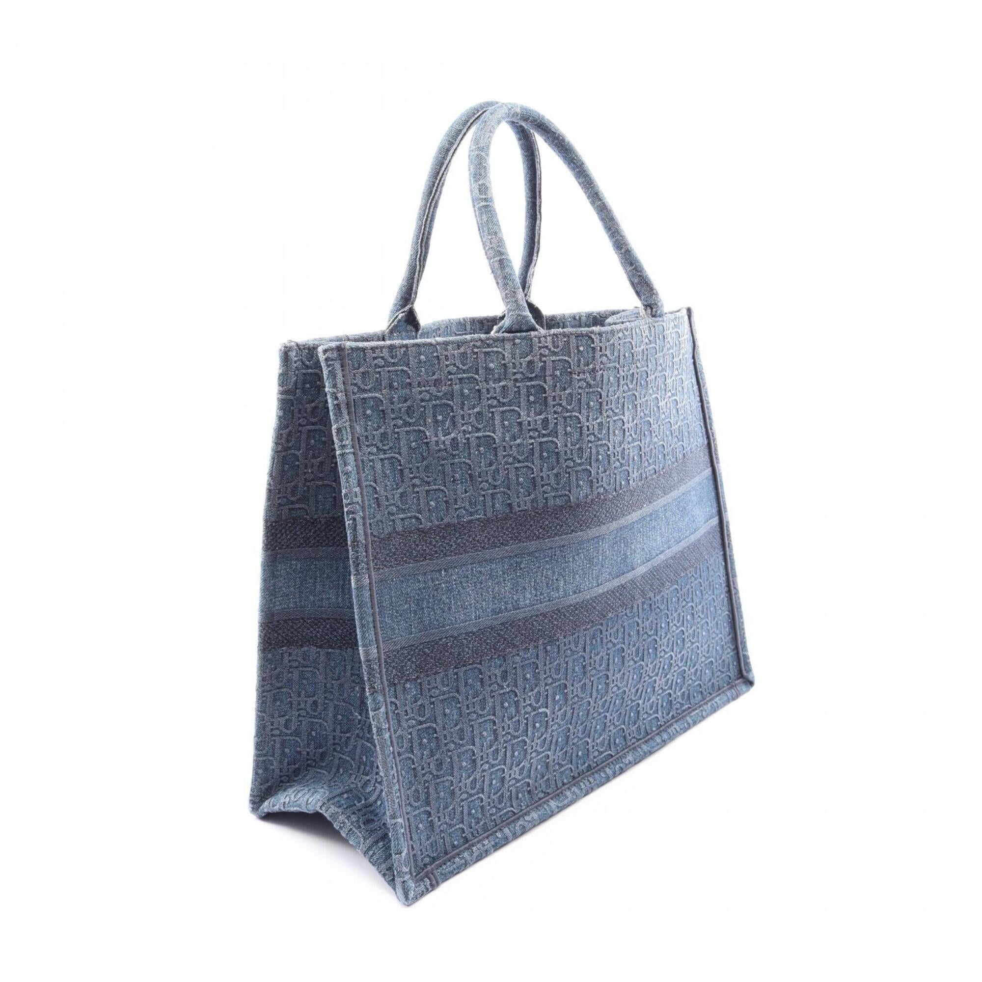 Christian Dior Navy Denim Handbag Tote Bag (Pre-Owned)
