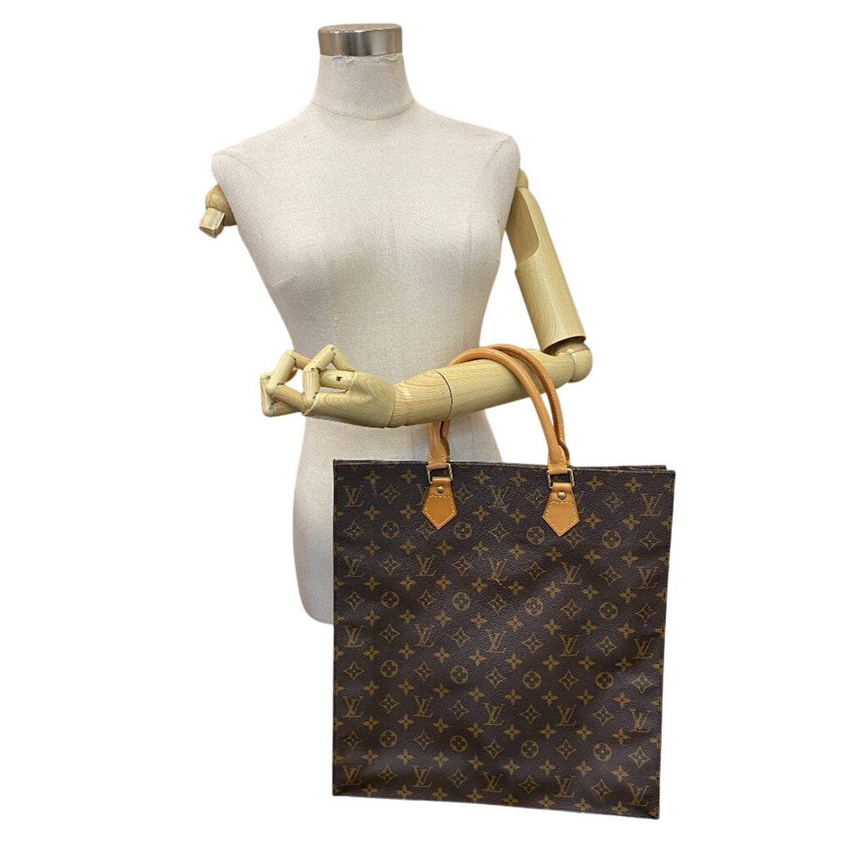 Louis Vuitton Brown Monogram Leather Handbag Tote Bag (Pre-Owned)