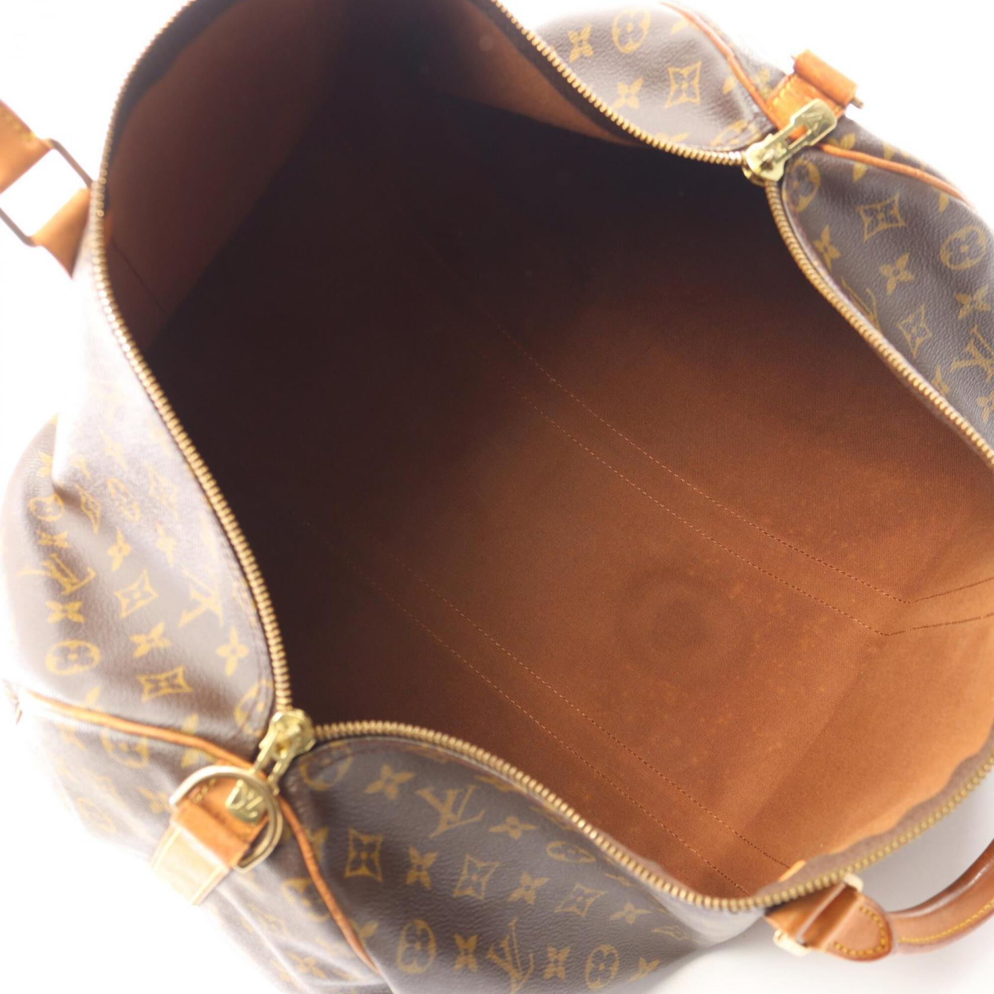 Louis Vuitton Brown Coated Canvas Leather Boston Bag Handbag (Pre-Owned)