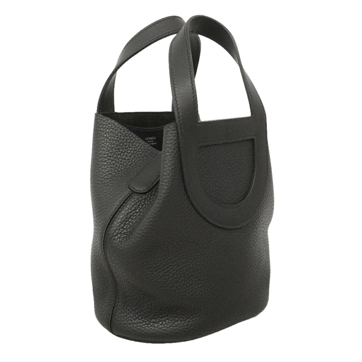 Hermes Black Taurillon Clemence Leather Handbag (Pre-Owned)