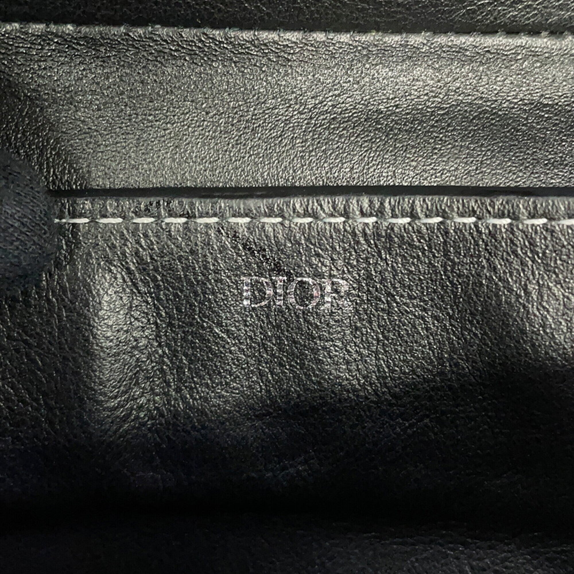 Christian Dior Black Leather Clutch Bag Handbag Saddle Bag (Pre-Owned)