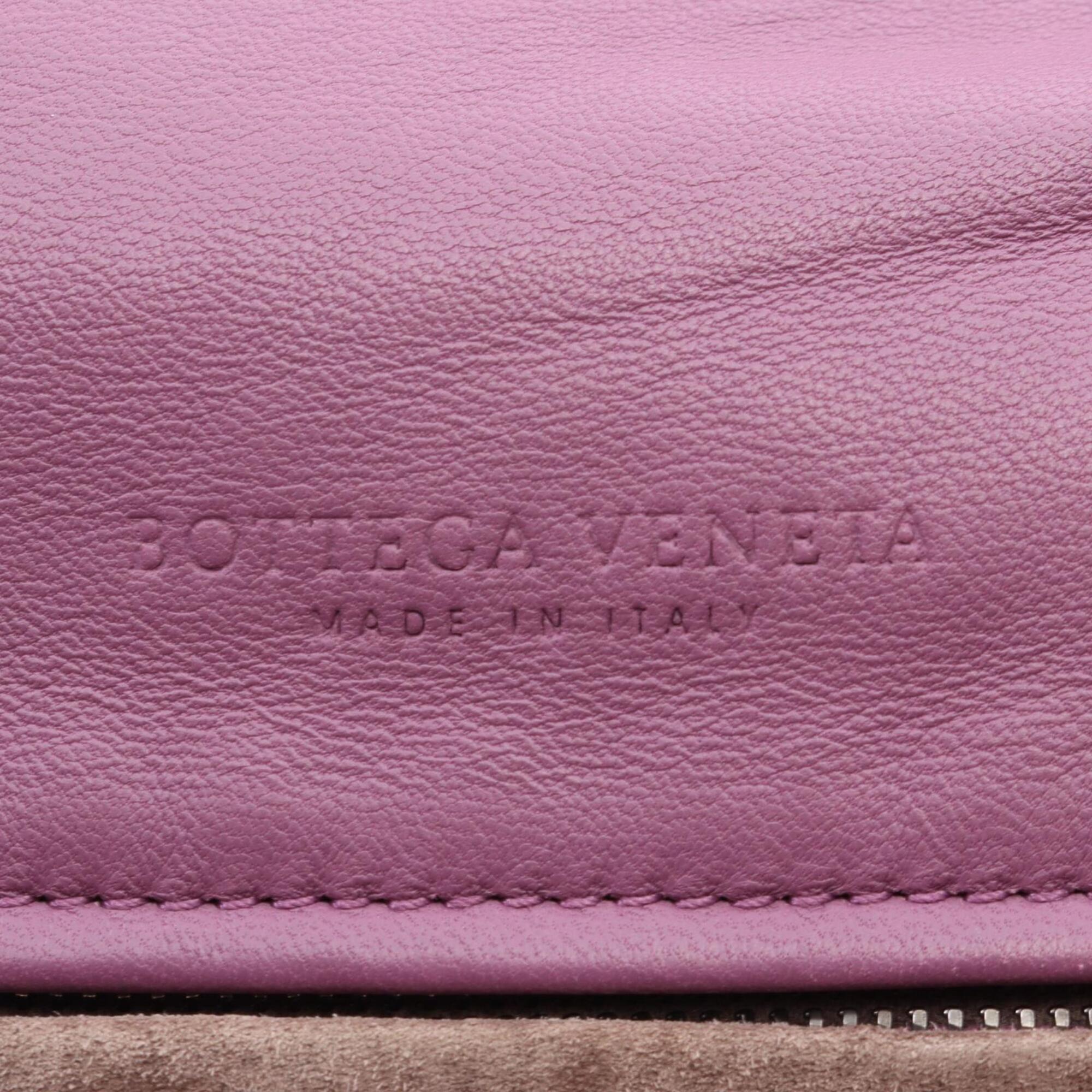 Bottega Veneta Purple Leather Handbag Shoulder Bag (Pre-Owned)