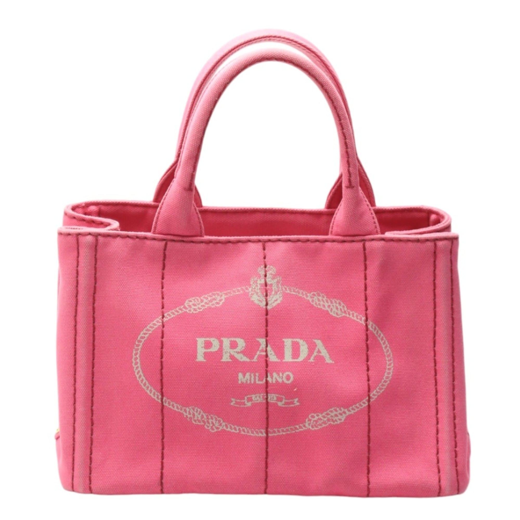 Prada Canapa Pink Cotton Canvas Tote Bag (Pre-Owned)