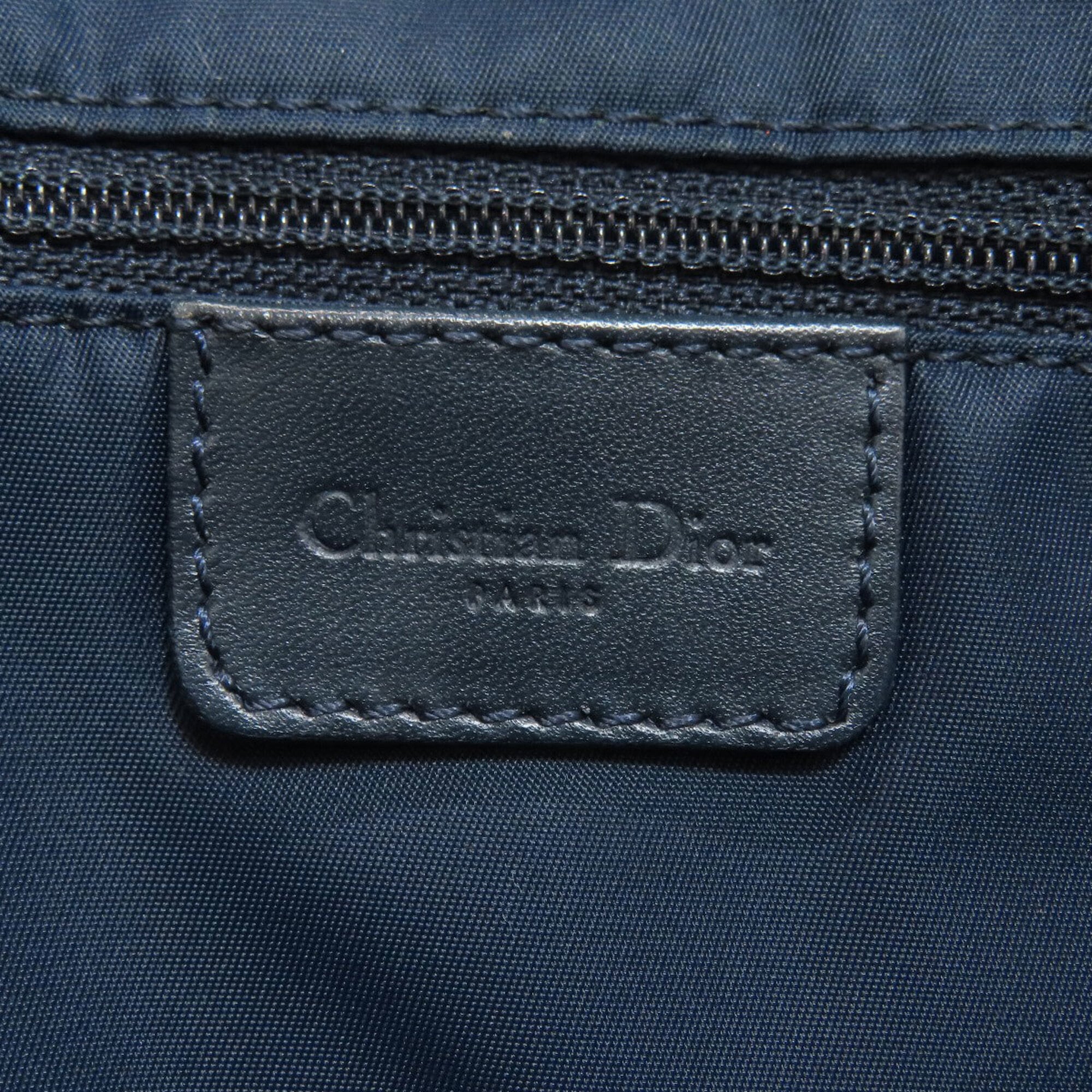 Christian Dior Trotter Navy Canvas Shoulder Bag (Pre-Owned)