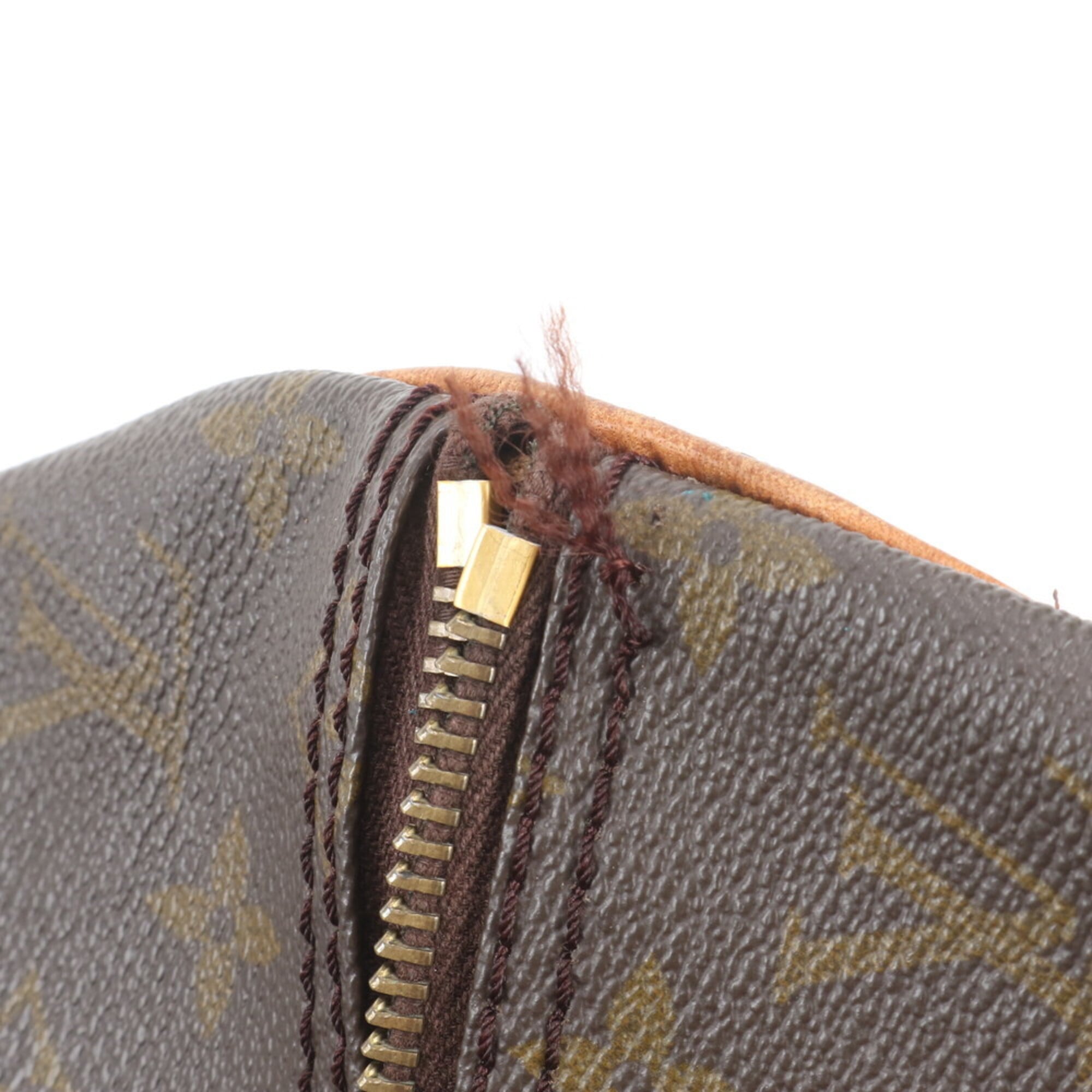 Louis Vuitton Brown Leather Coated Canvas Boston Bag Tote Bag (Pre-Owned)
