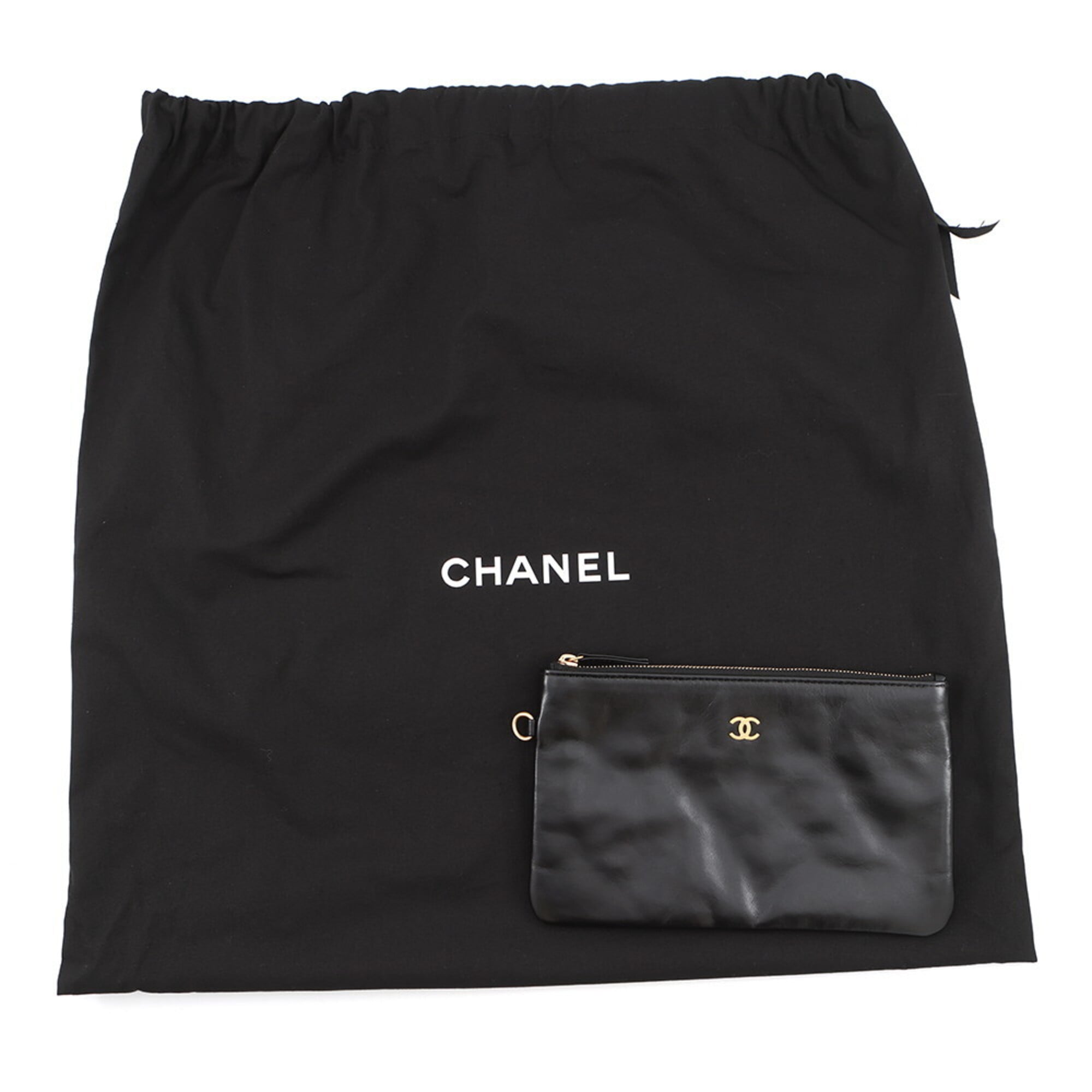 Chanel Black Leather Handbag Shoulder Bag (Pre-Owned)