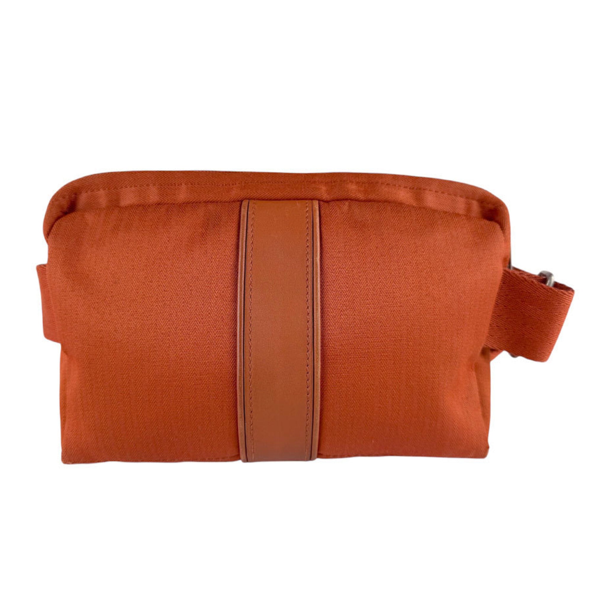 Hermes Orange Toile Chevron Fanny Pack Pochette (Pre-Owned)